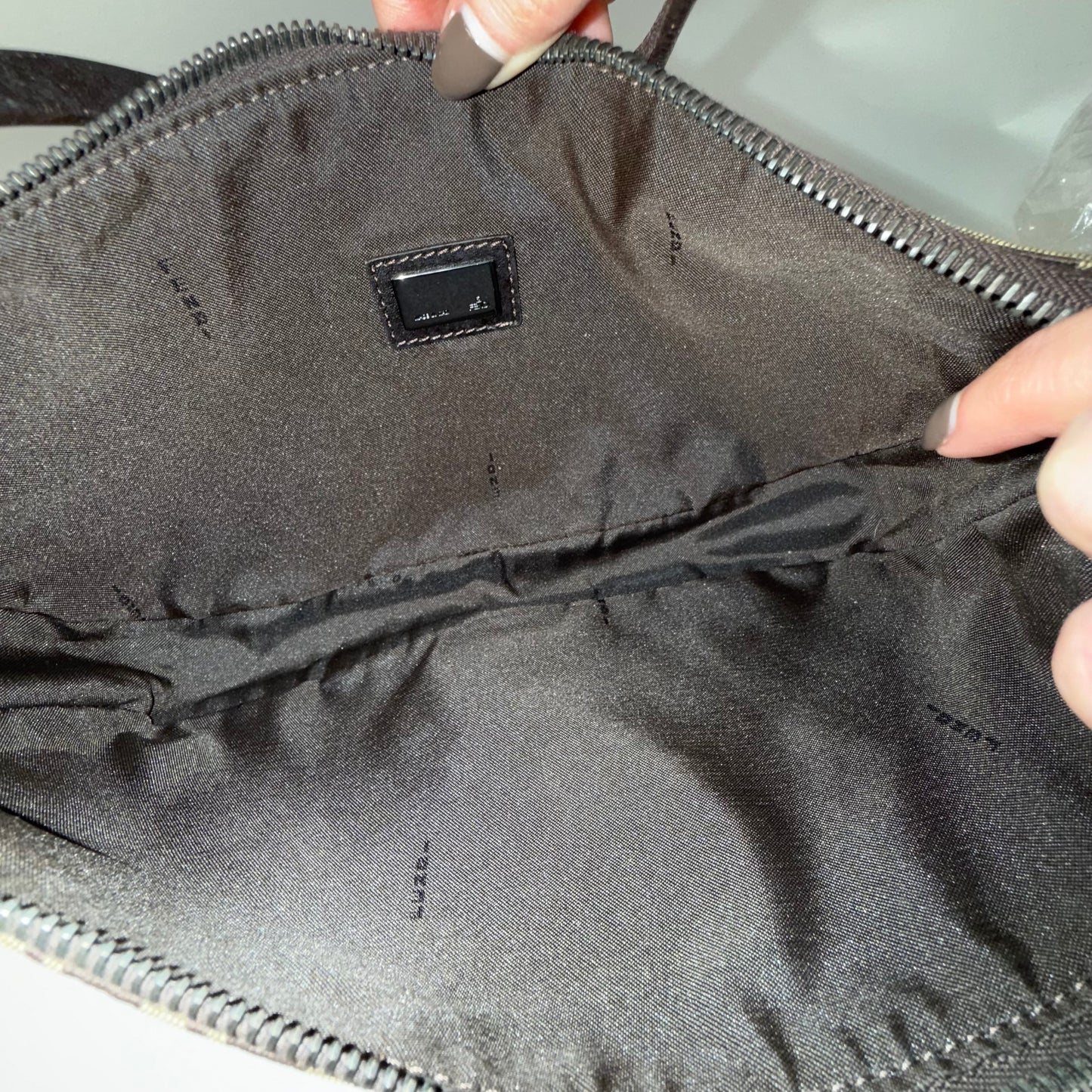 Fendi Brown Zucchino Monogram Shoulder Bag