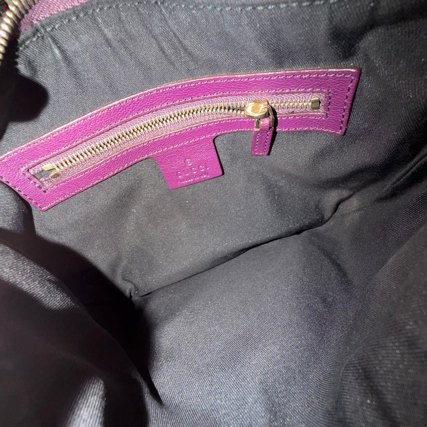 Gucci Purple Calfskin Leather Blondie Hobo Shoulder Bag