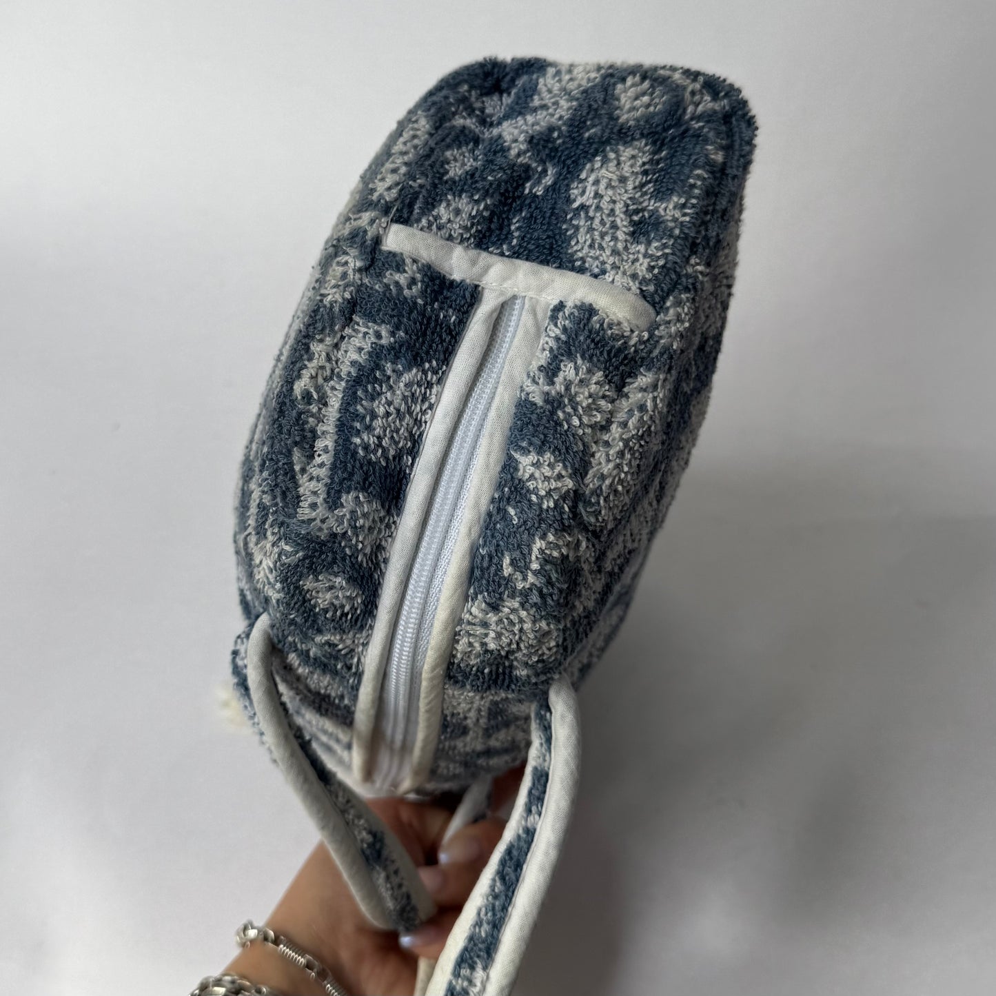 Christian Dior Blue Trotter Terry Cloth 2 Pouch