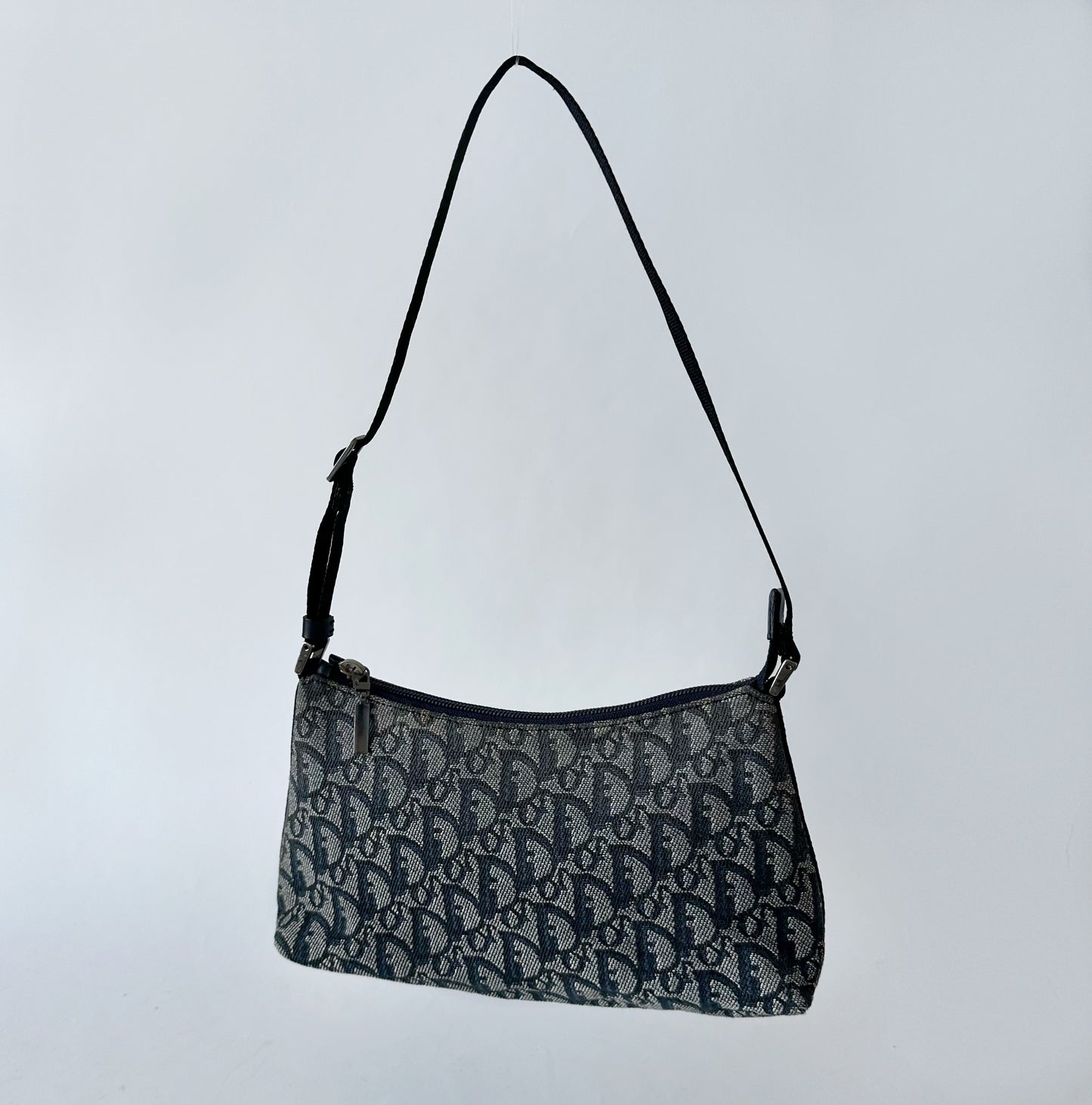 Christian Dior Navy Trotter Monogram Shoulder Bag