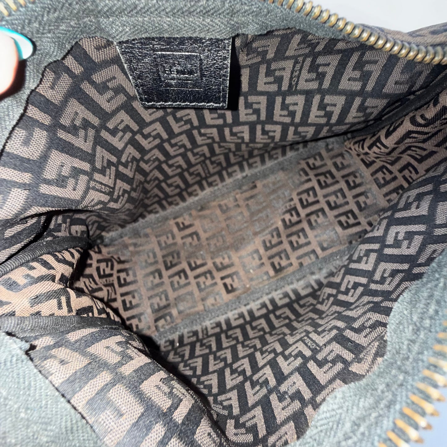 Fendi Brown Zucchino Canvas Mini Top Handle Bag