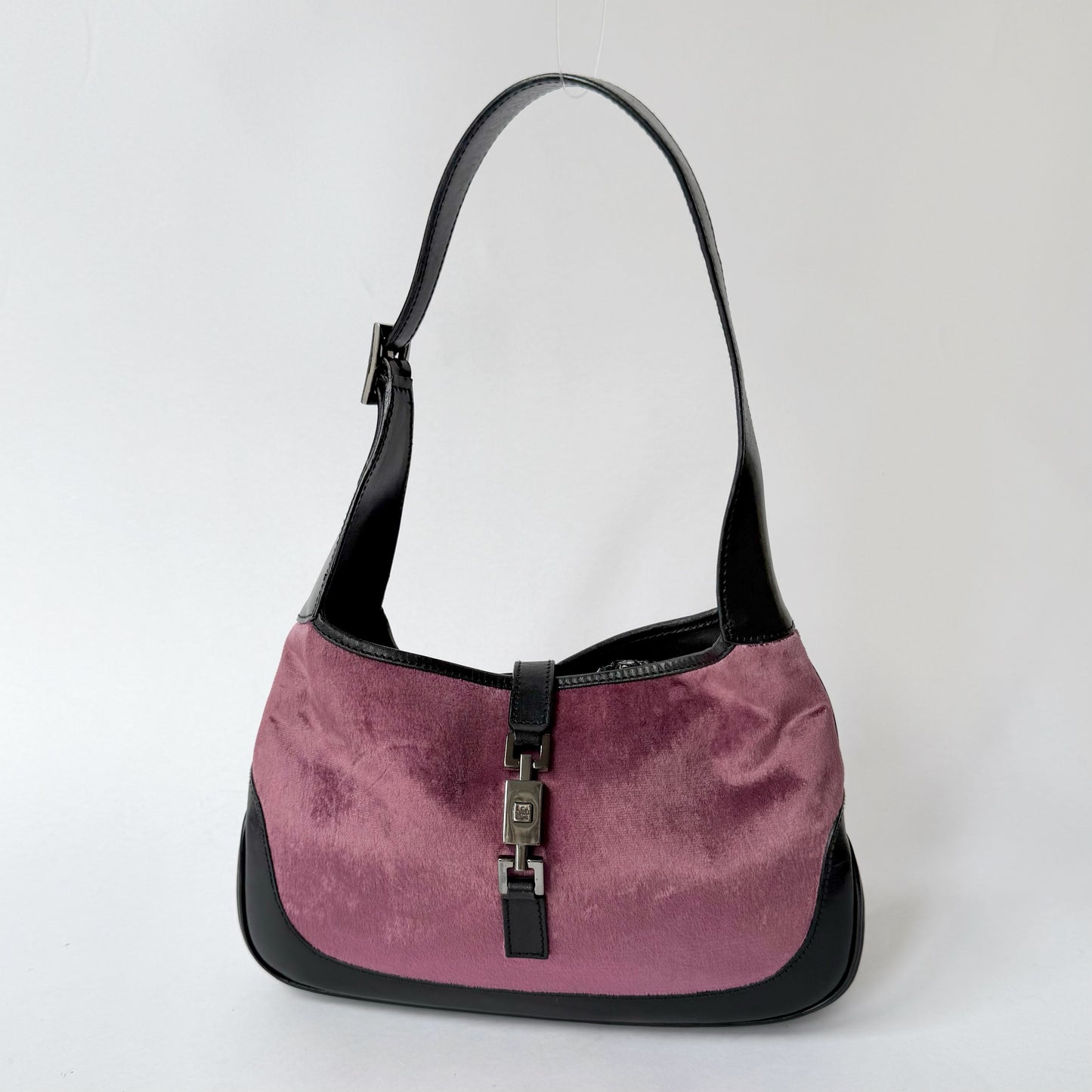 Gucci Pink Velour Small Jackie Shoulder Bag
