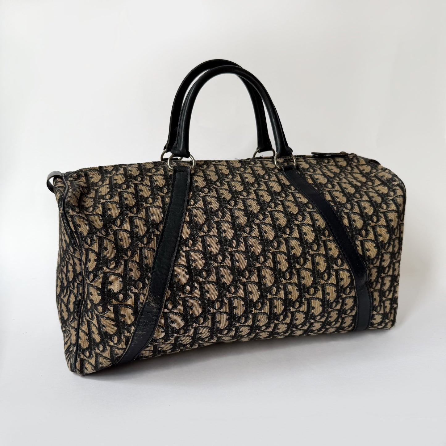 Christian Dior Navy Trotter Large Weekender Boston Bag