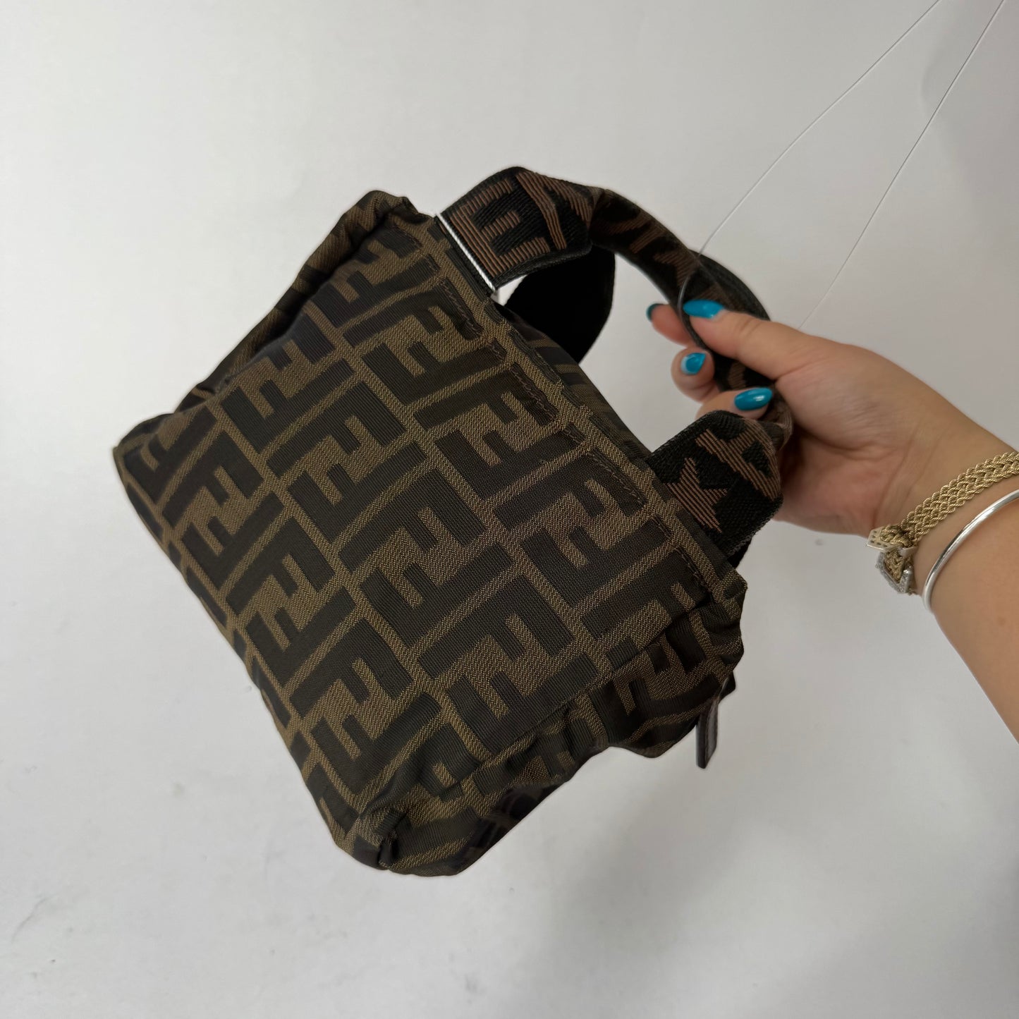 Fendi Brown Zucca Mini Top Handle Bag