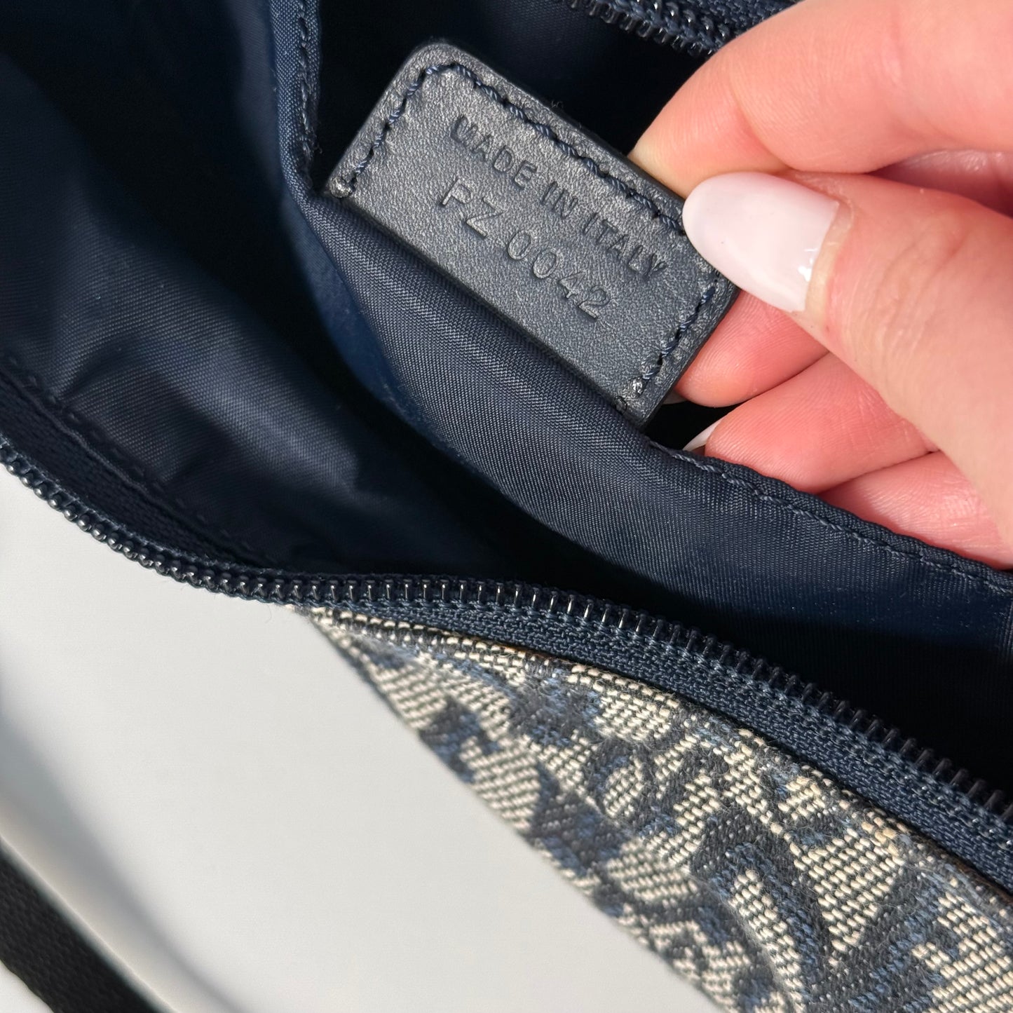 Christian Dior Navy Trotter Monogram Pochette Bag