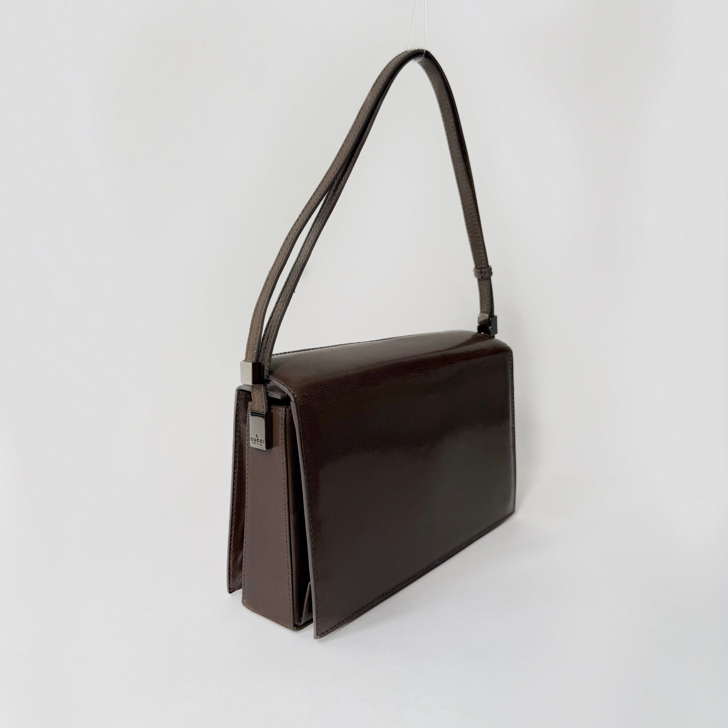 Gucci Brown Leather Pochette Bag