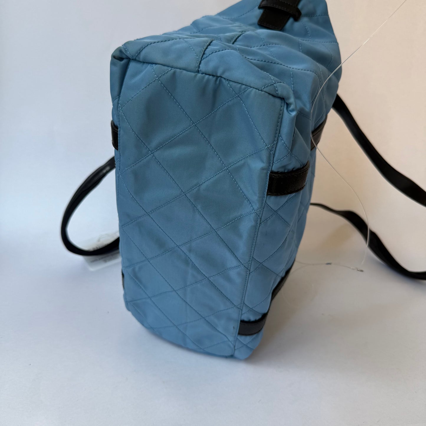 Prada Blue Nylon Woven Long Strap Shoulder Bag
