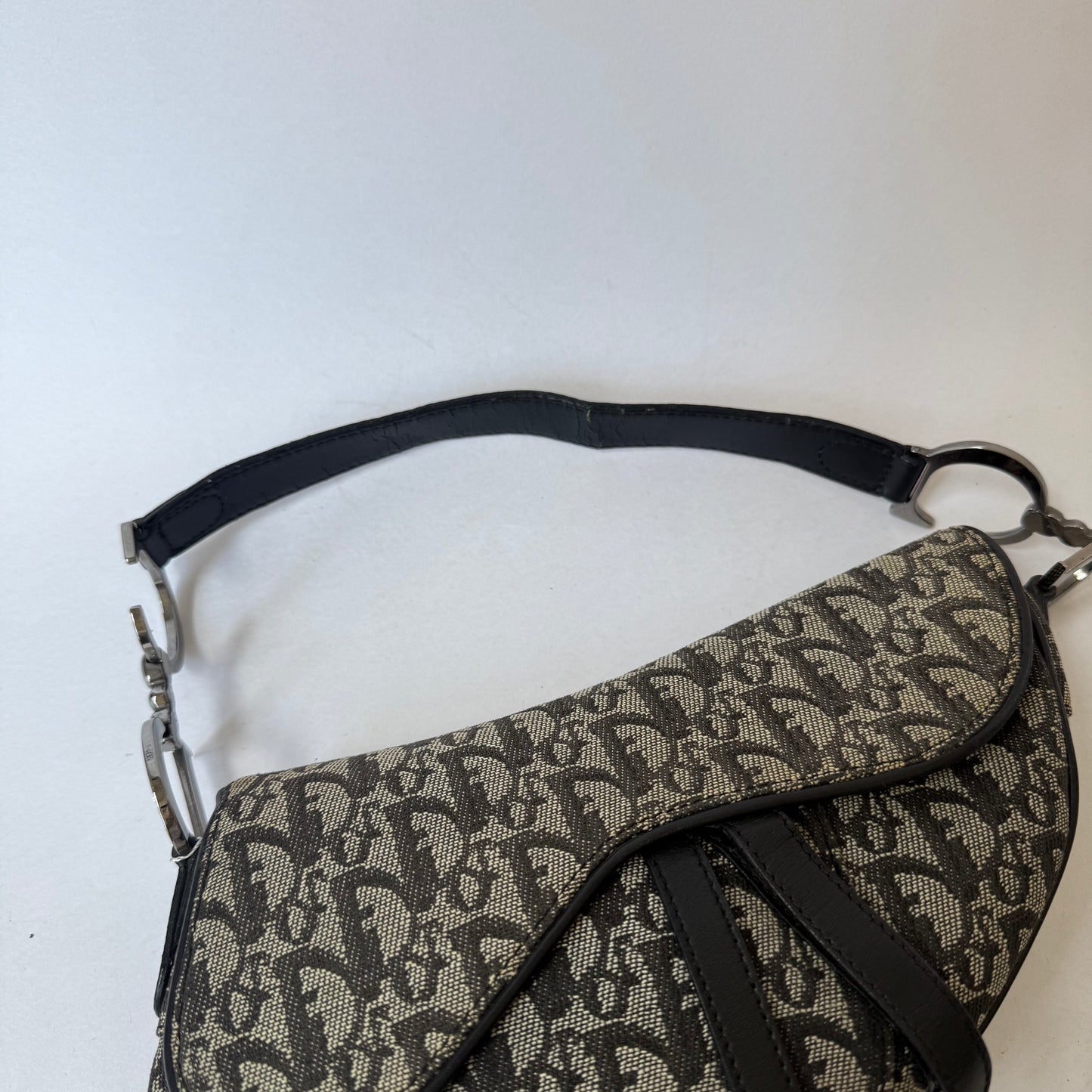 Christian Dior Black Trotter Monogram Saddle Bag