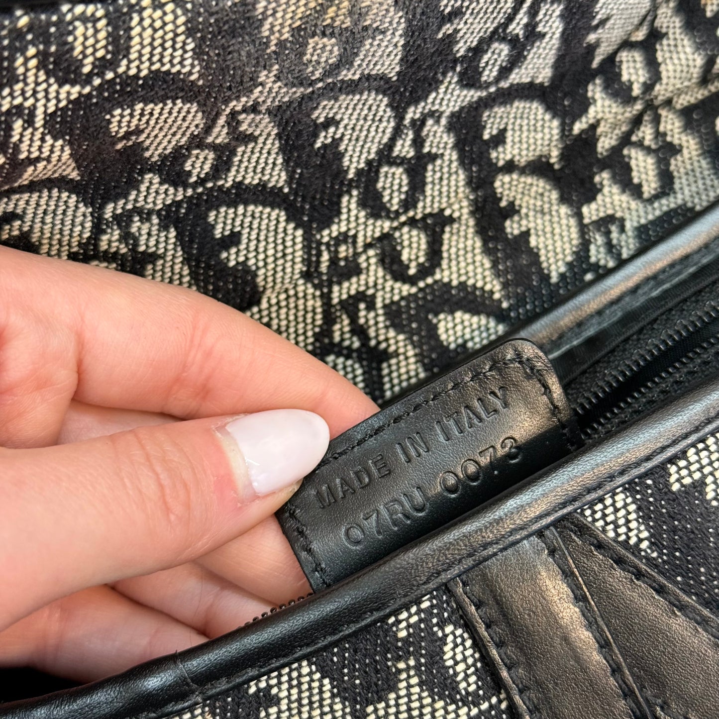 Christian Dior Black Trotter Monogram Saddle Bag