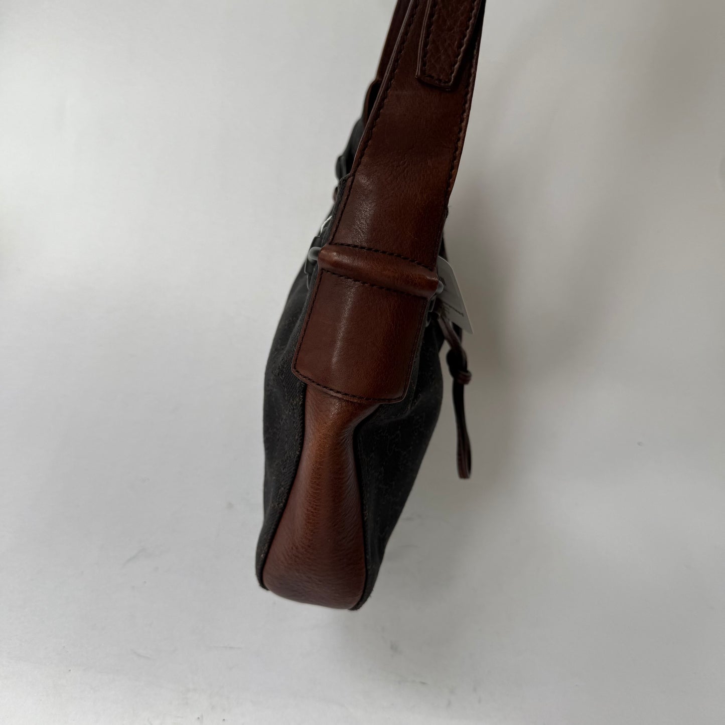 Gucci Brown Monogram Canvas Horsebit Shoulder Bag
