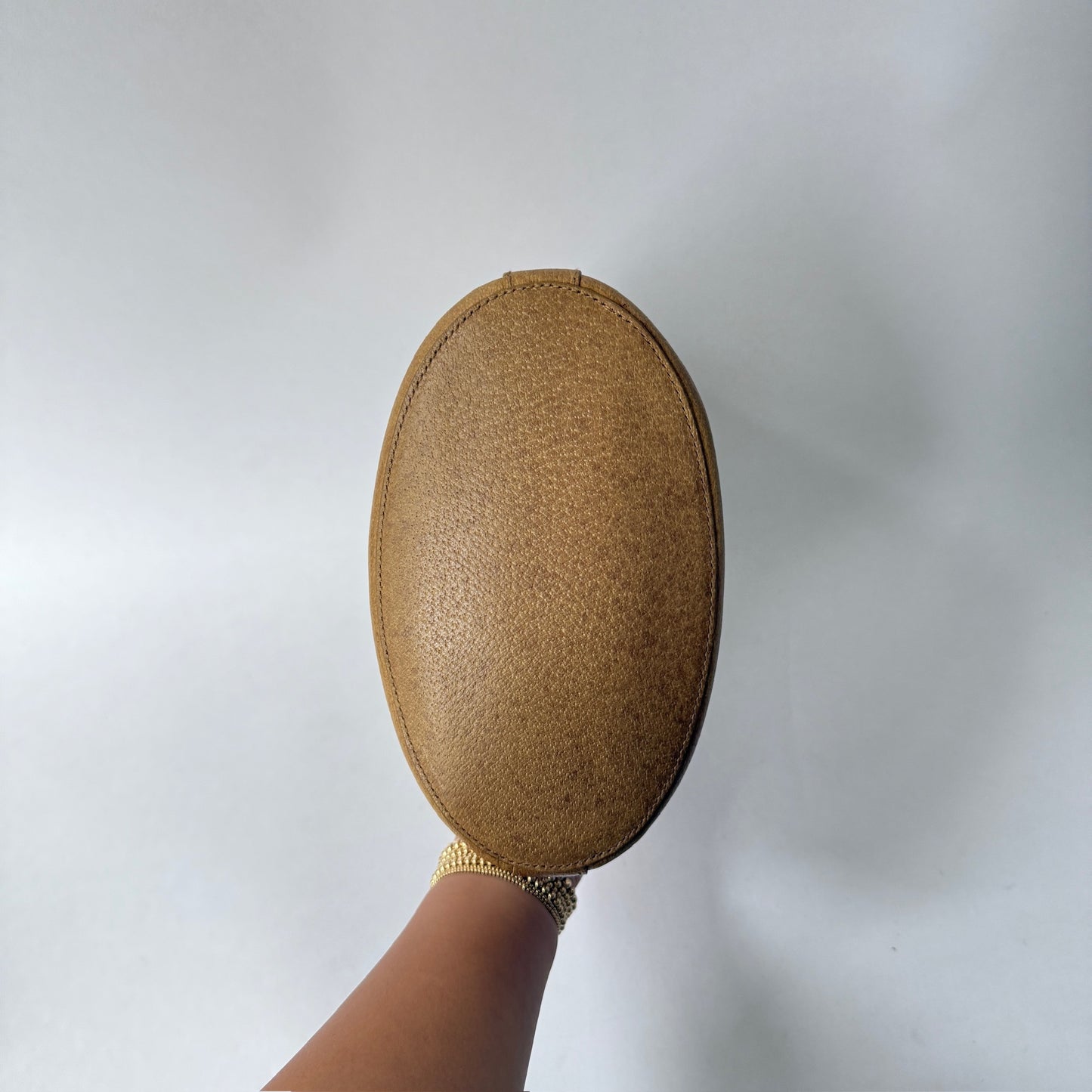 Gucci Brown Leather Bucket Bag w/ Acrylic Handle