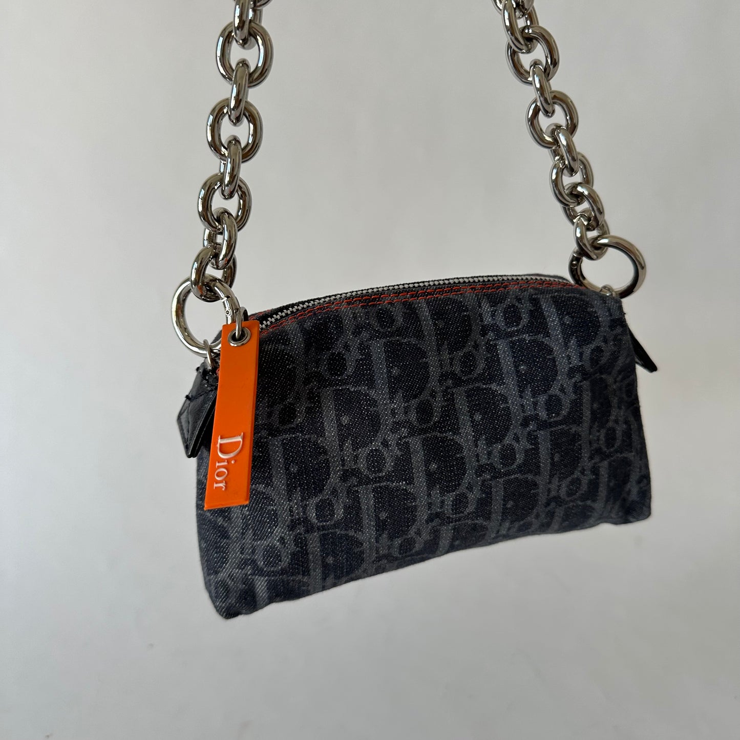 Christian Dior Denim Flight Monogram Pochette Shoulder Bag