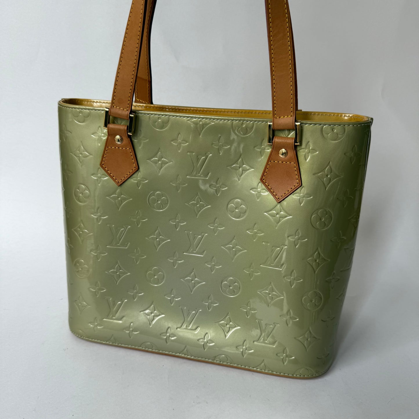 Louis Vuitton Yellow Vernis Monogram Houston Shoulder Bag