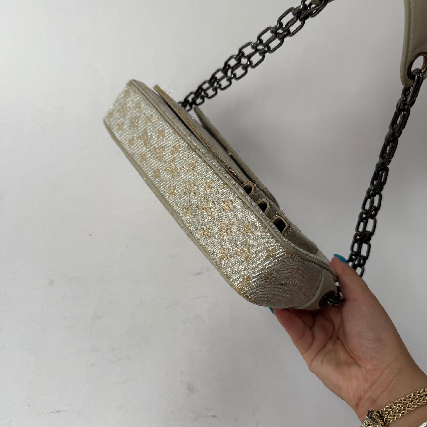 Louis Vuitton Silver Monogram McKenna Shoulder Bag