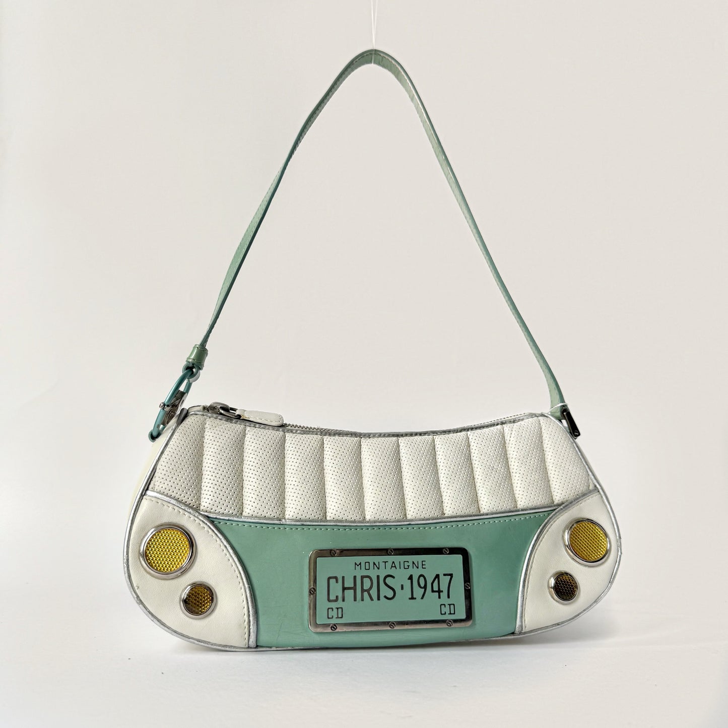 Christian Dior Cadillac Turquoise Shoulder Bag