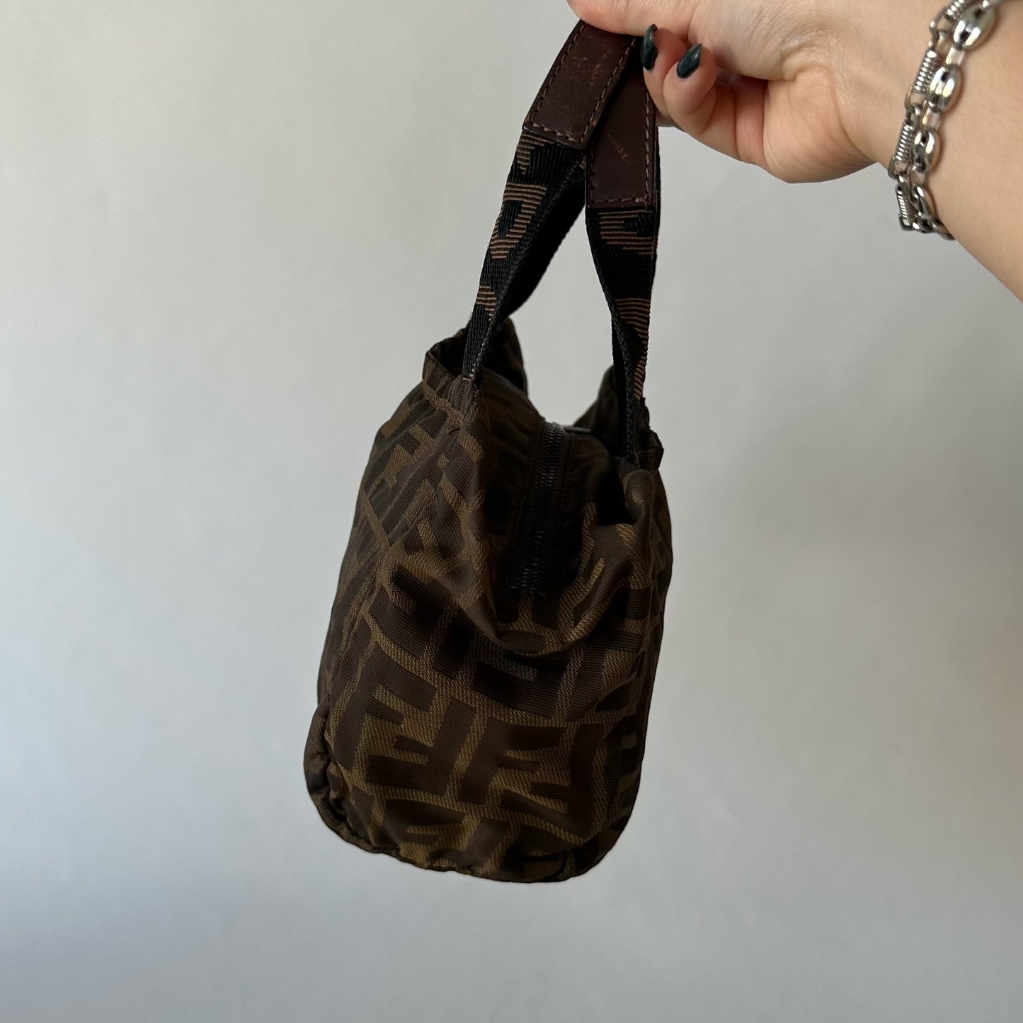 Fendi Brown Zucca Monogram Mini Tote Bag