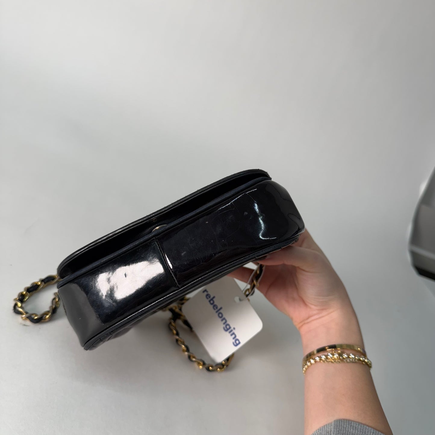 Chanel 2006 Black Patent Leather CC Camera Bag