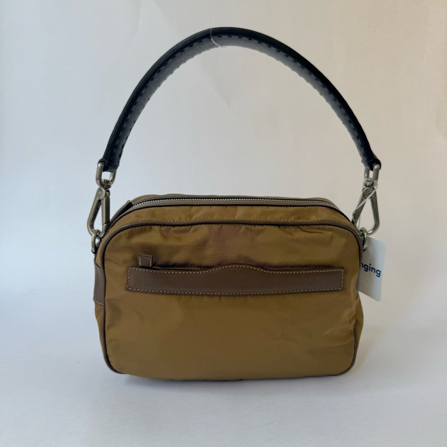 Prada Brown Nylon & Leather Shoulder Bag