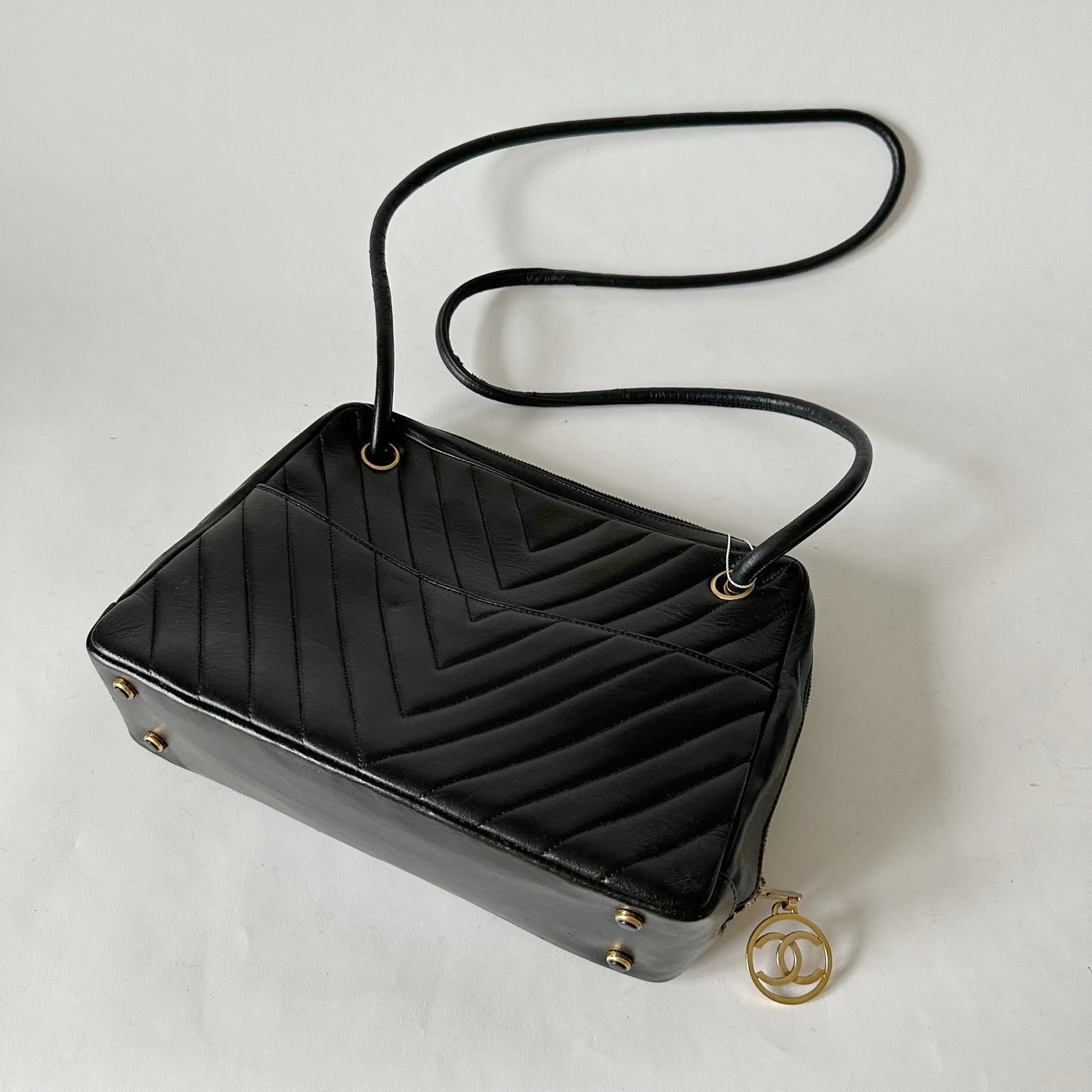 Chanel Lambskin Chevron Tote Bag Convertible Crossbody