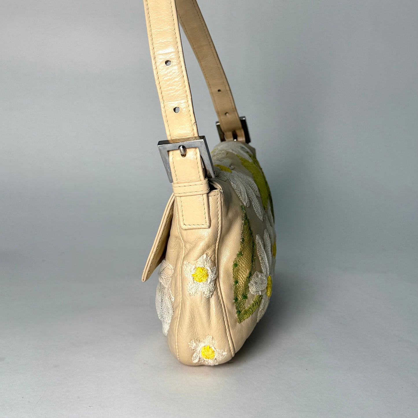 Fendi Baby Yellow Floral Baguette Bag