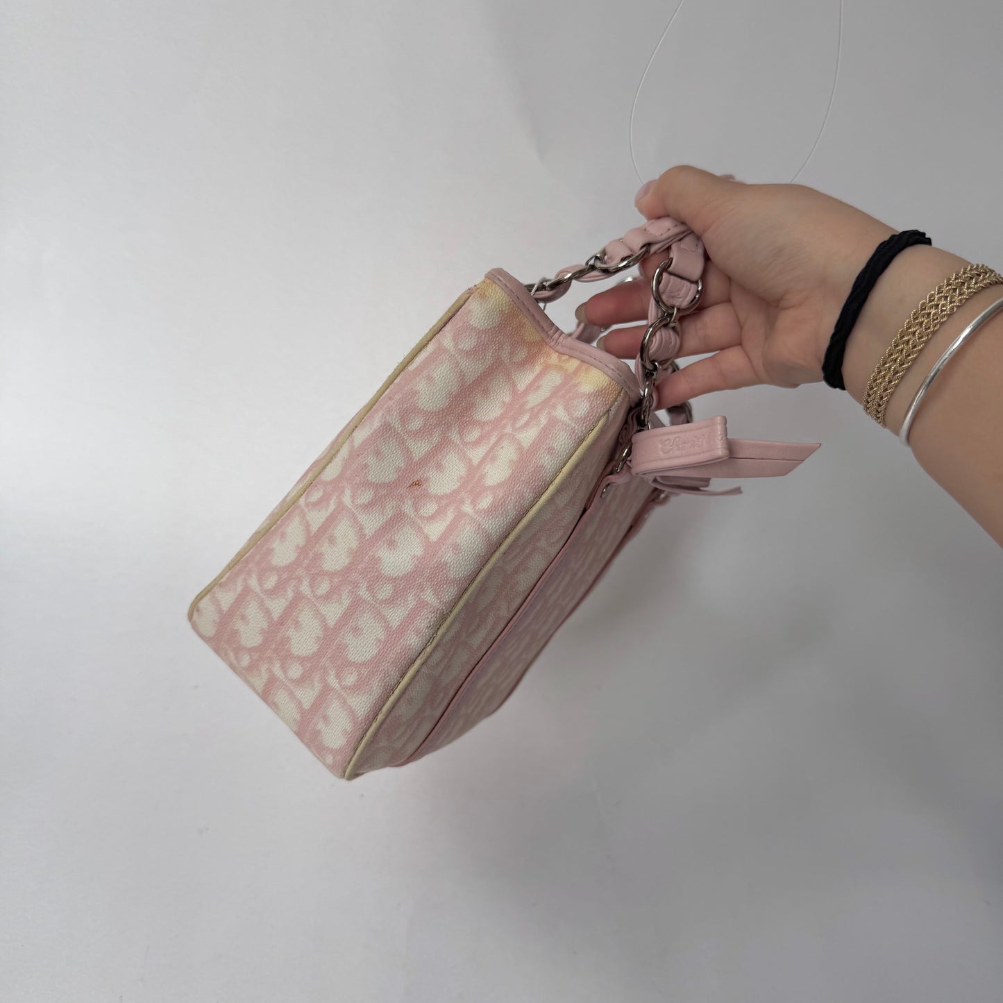 Christian Dior Pink Trotter Coated Canvas Romantique Tote Bag