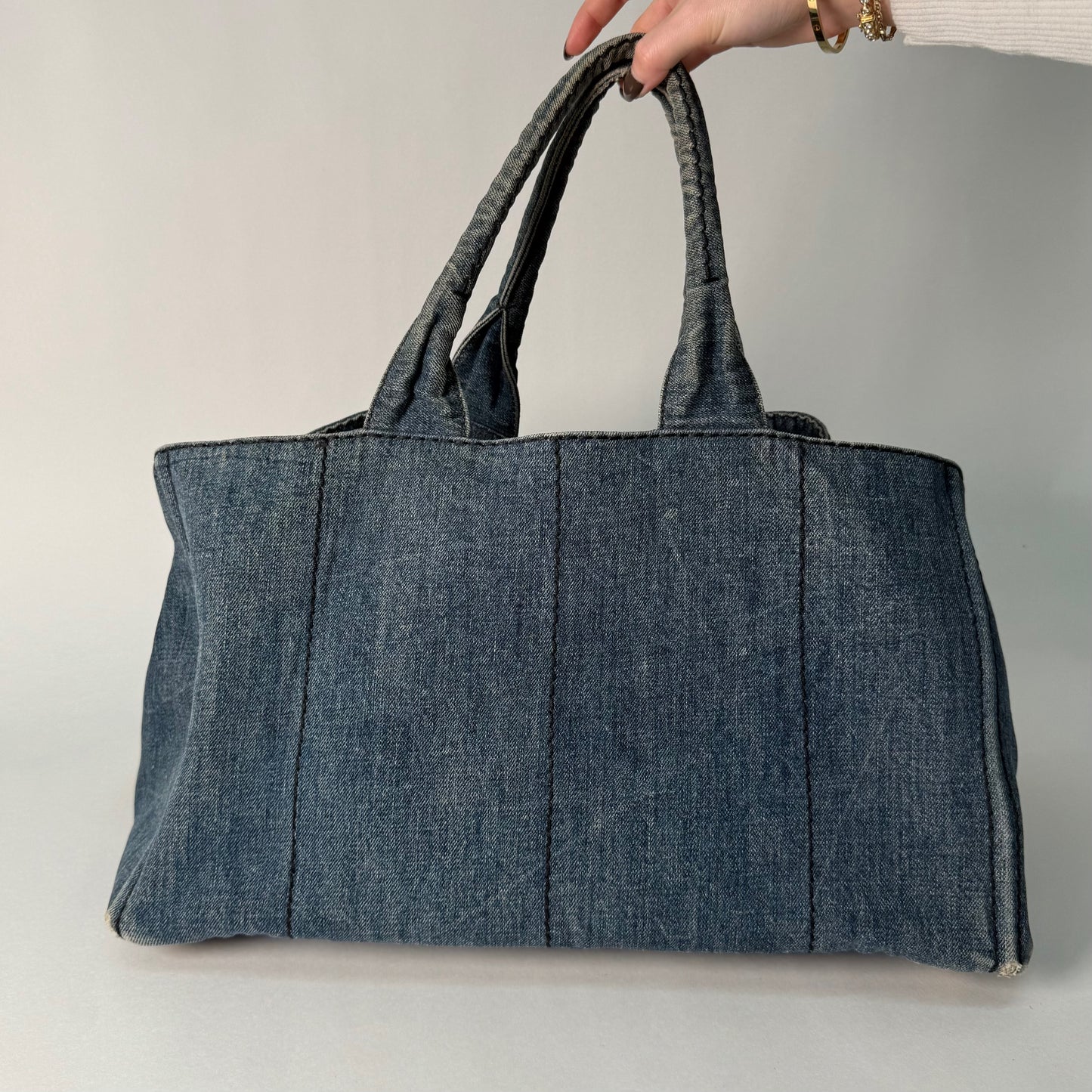 Prada Denim Canapa Tote Bag
