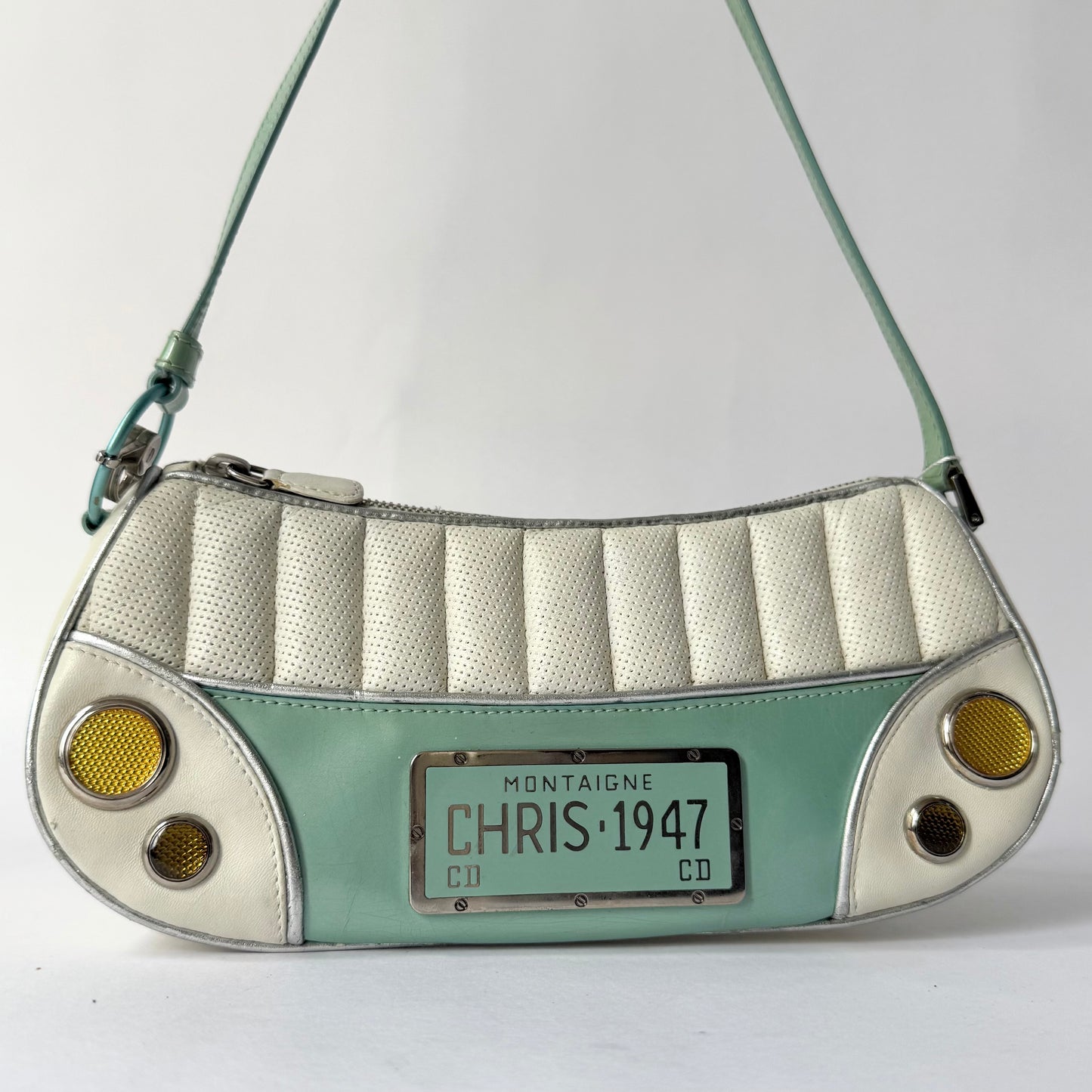 Christian Dior Cadillac Turquoise Shoulder Bag