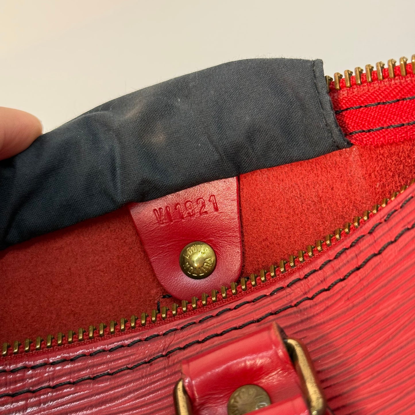 Louis Vuitton Red Epi Leather Speedy 25 Boston Bag