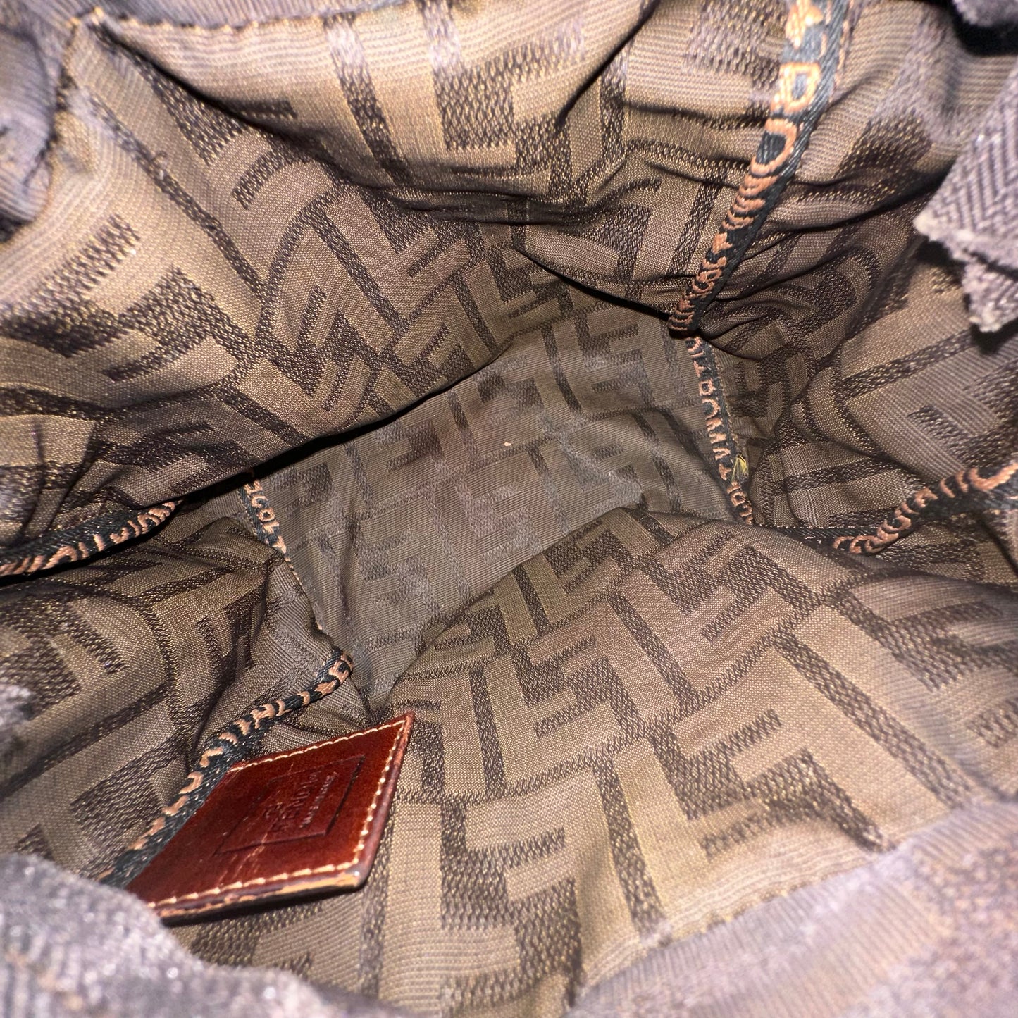 Fendi Brown Zucca Monogram Mini Tote Bag