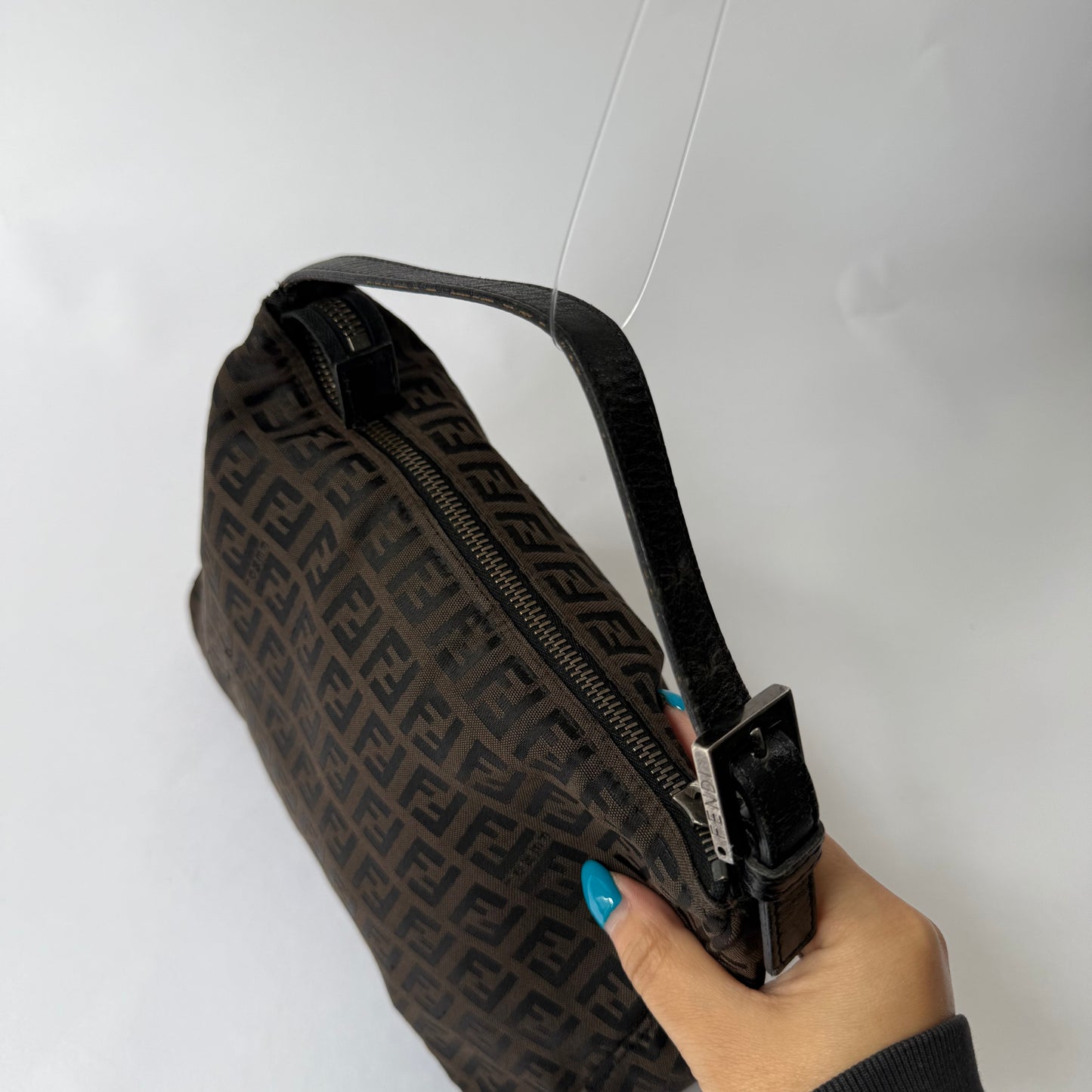 Fendi Brown Zucchino Canvas Mini Top Handle Bag