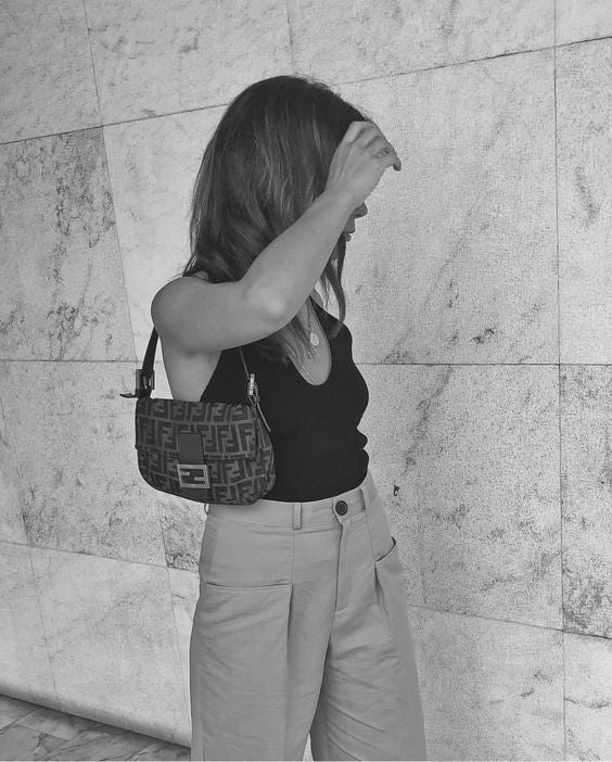 Fendi Cream Zucca Monogram Baguette Bag