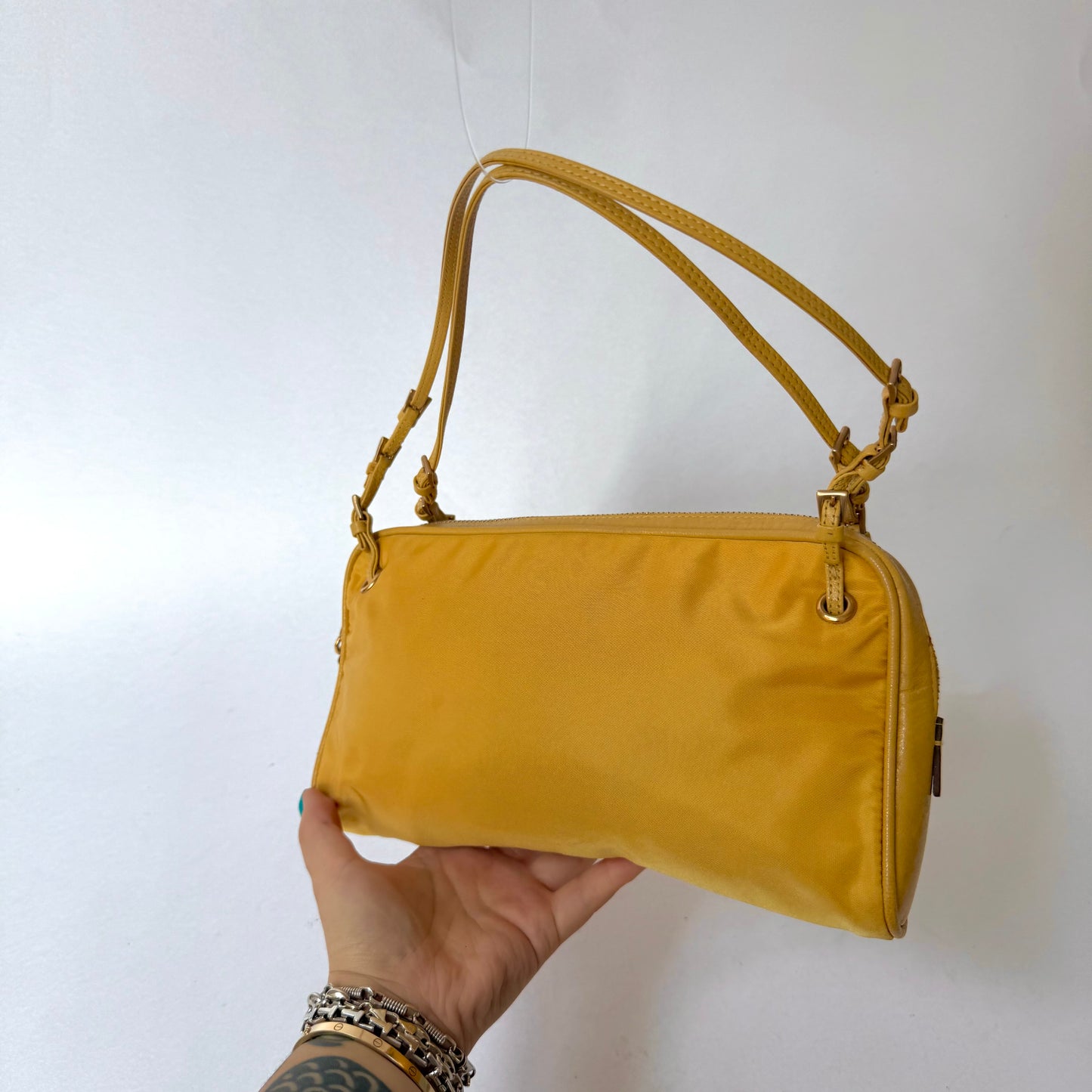 Prada Yellow Nylon Mini Tote Bag