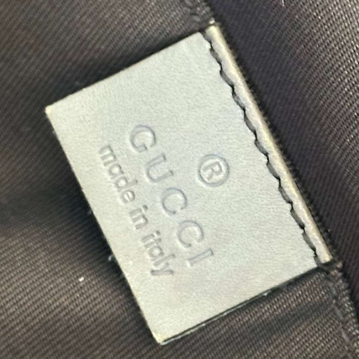 Gucci Brown Monogram Tote W/ Lilac Web Stripe