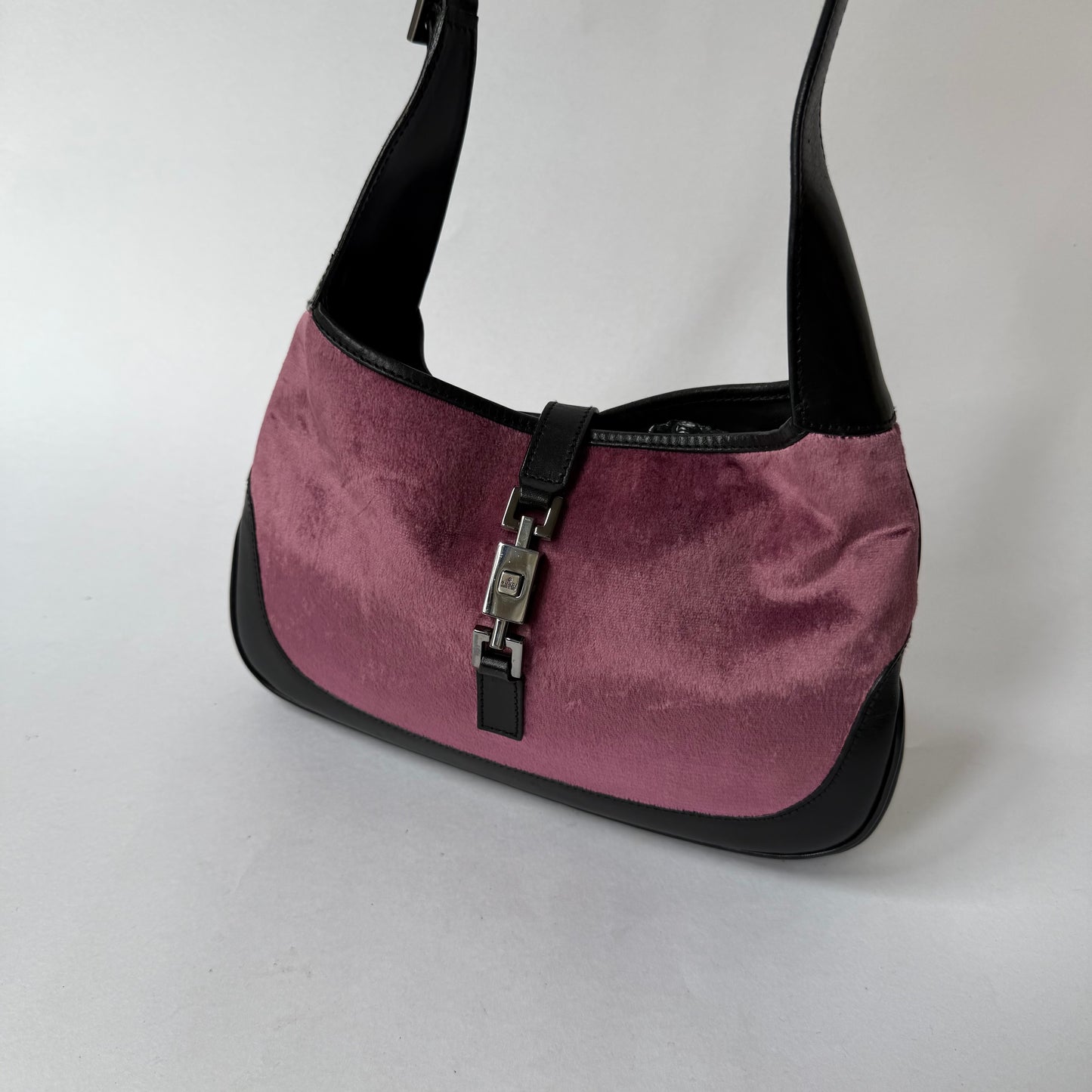 Gucci Pink Velour Small Jackie Shoulder Bag