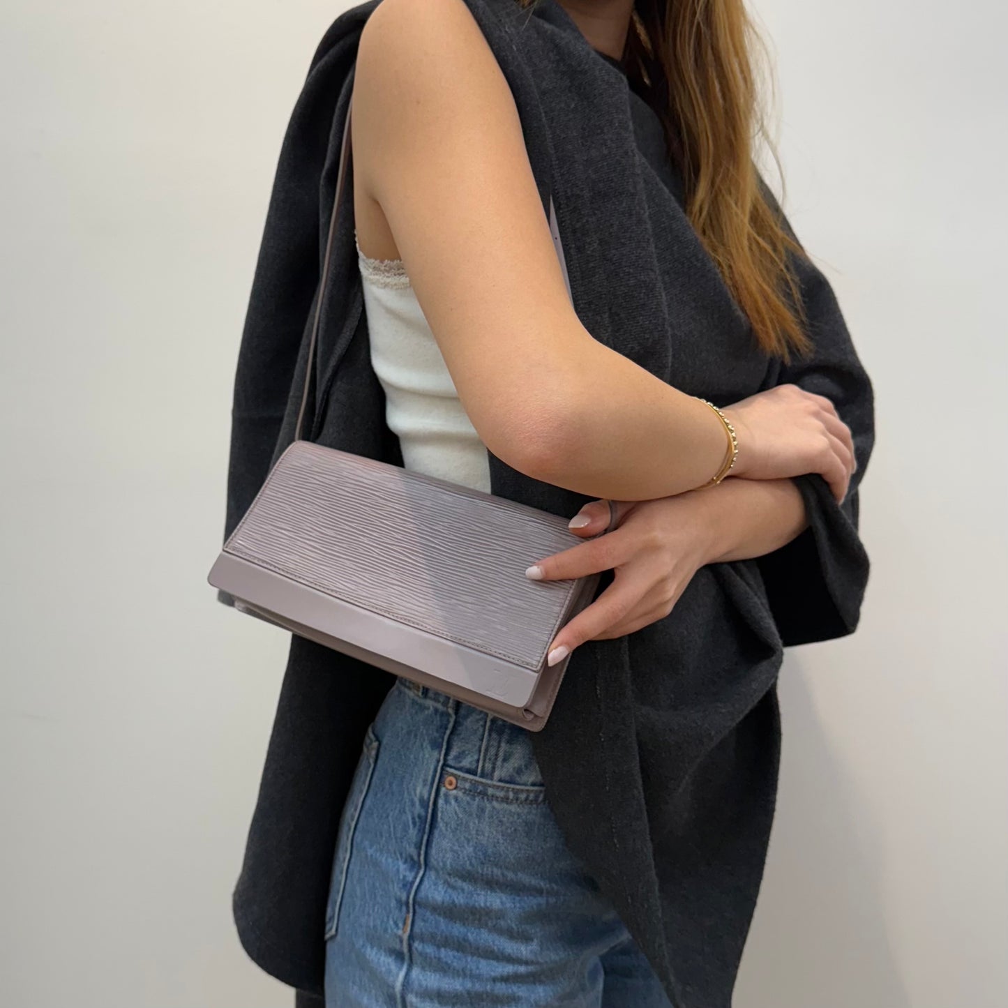 Louis Vuitton Purple Epi Leather Shoulder Bag