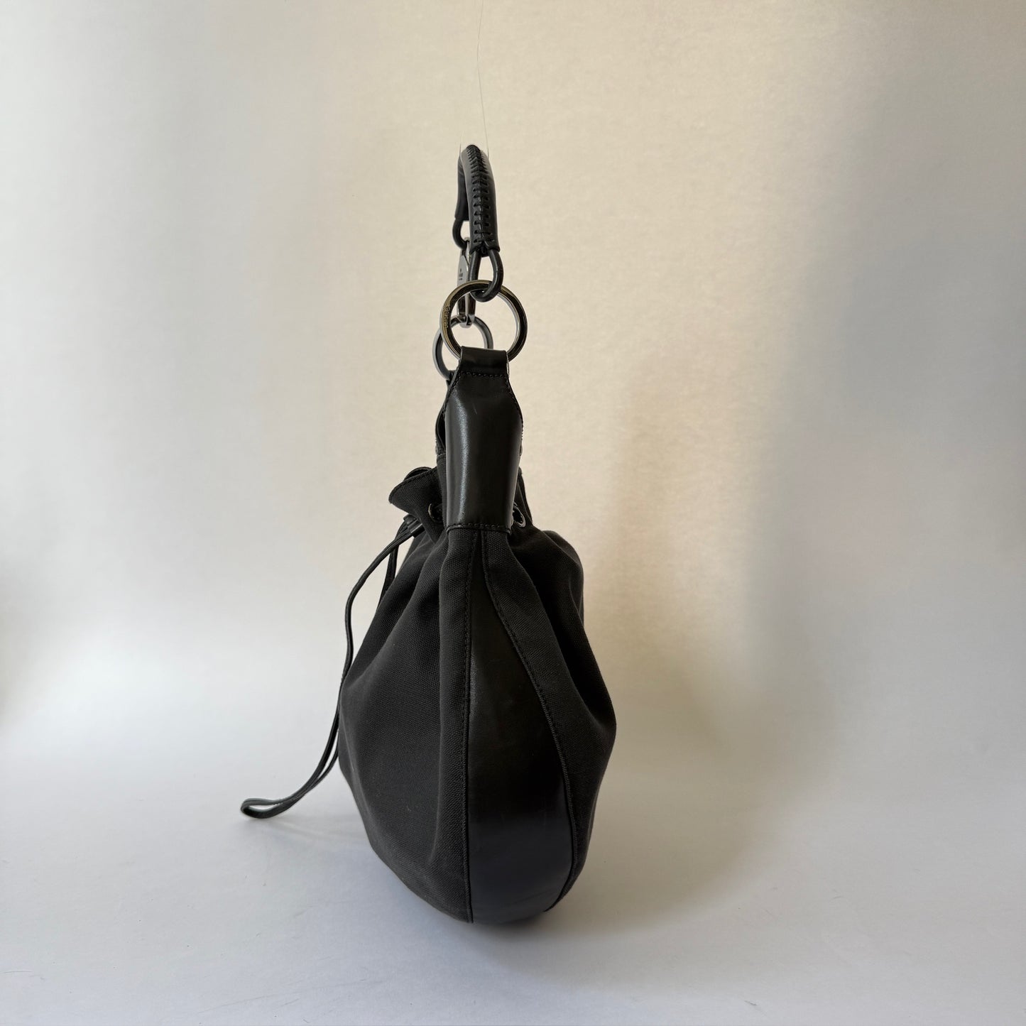 Gucci Black Nylon Hobo Shoulder Bag