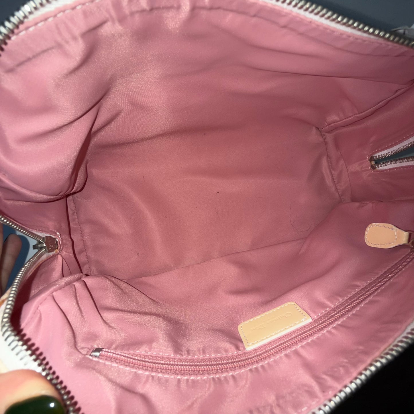 Christian Dior Pink Trotter Boston Bag Floral Applique