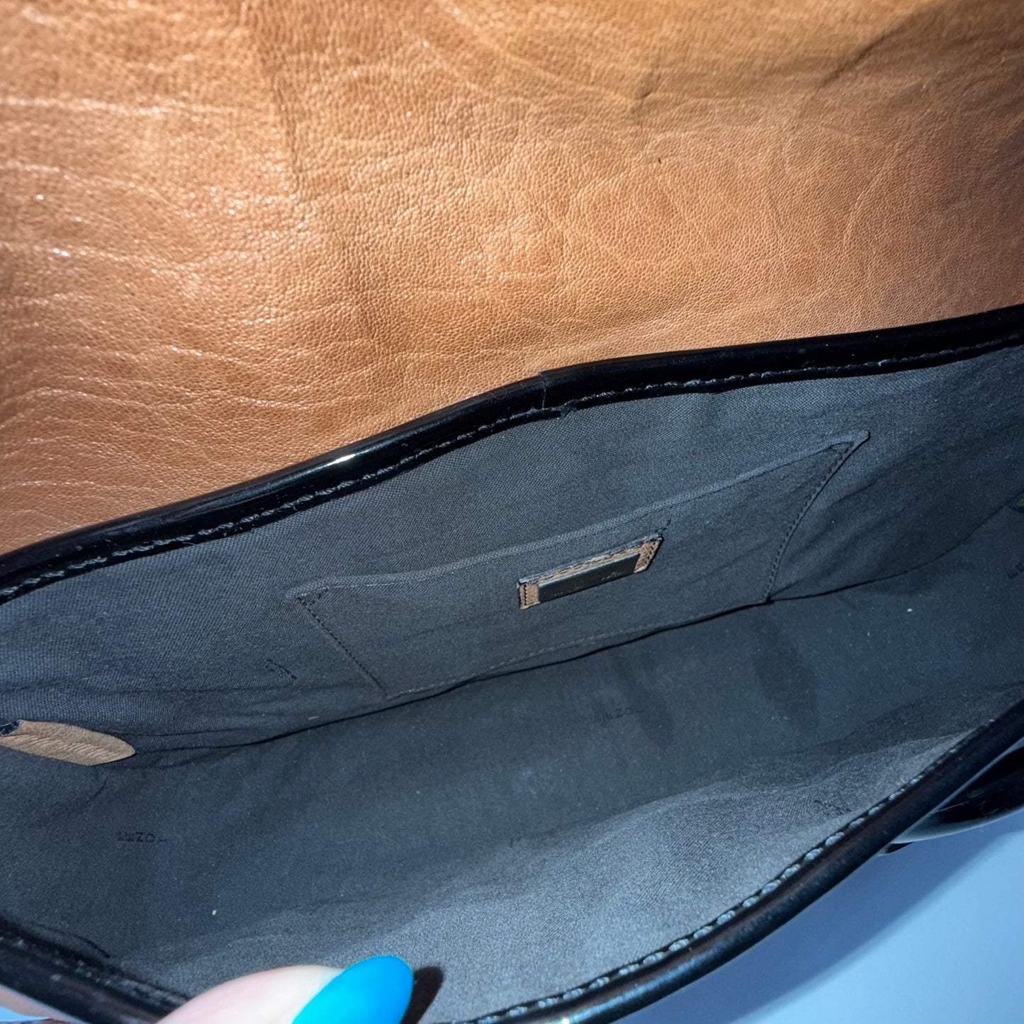Fendi Brown Pebbled Leather Double Buckle Shoulder Bag