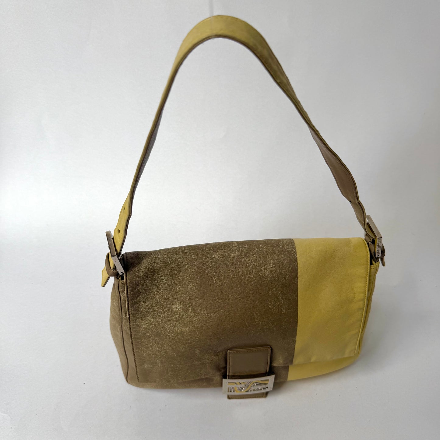 Fendi Colorblock Yellow/Brown Mama Baguette