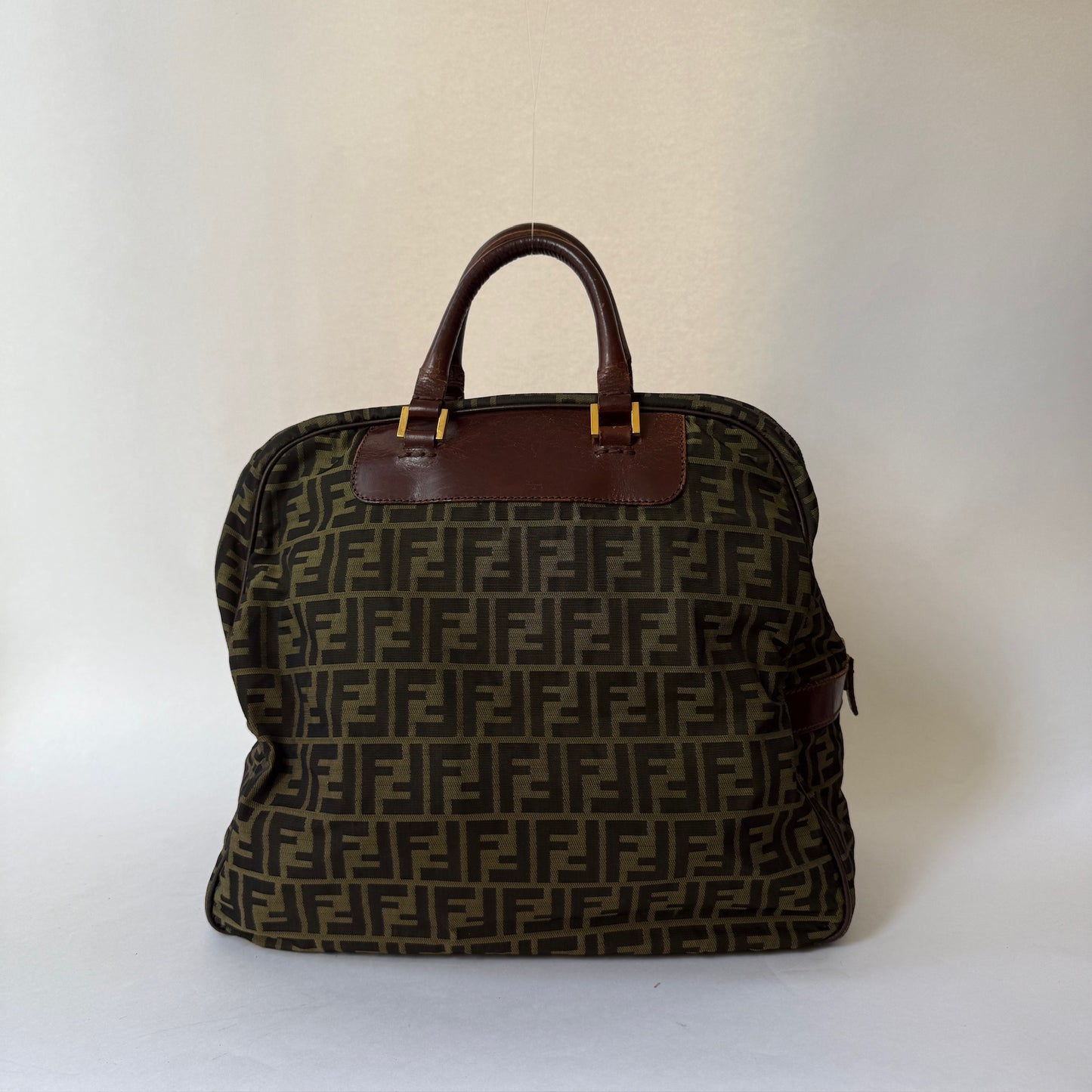 Fendi Brown Zucca Canvas Bowler Bag