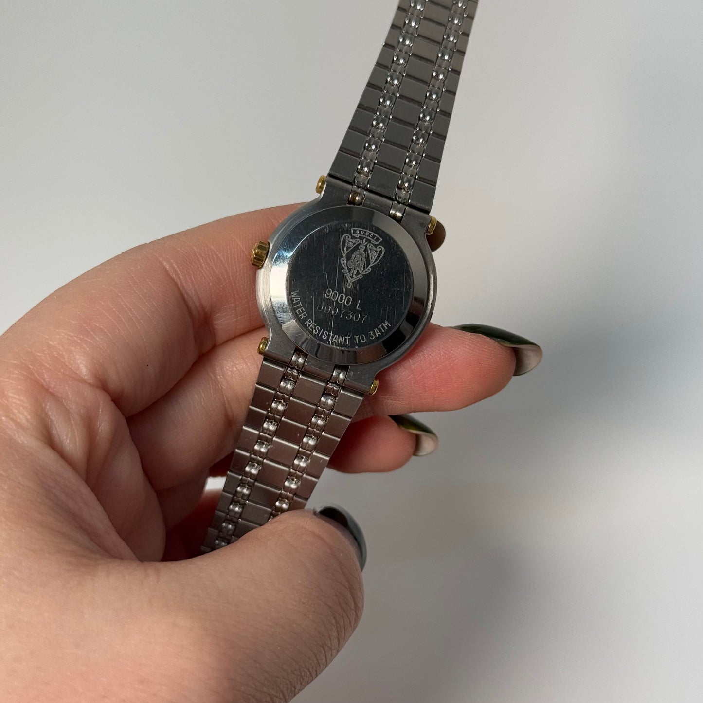 Gucci Two Tone Black Dial Watch