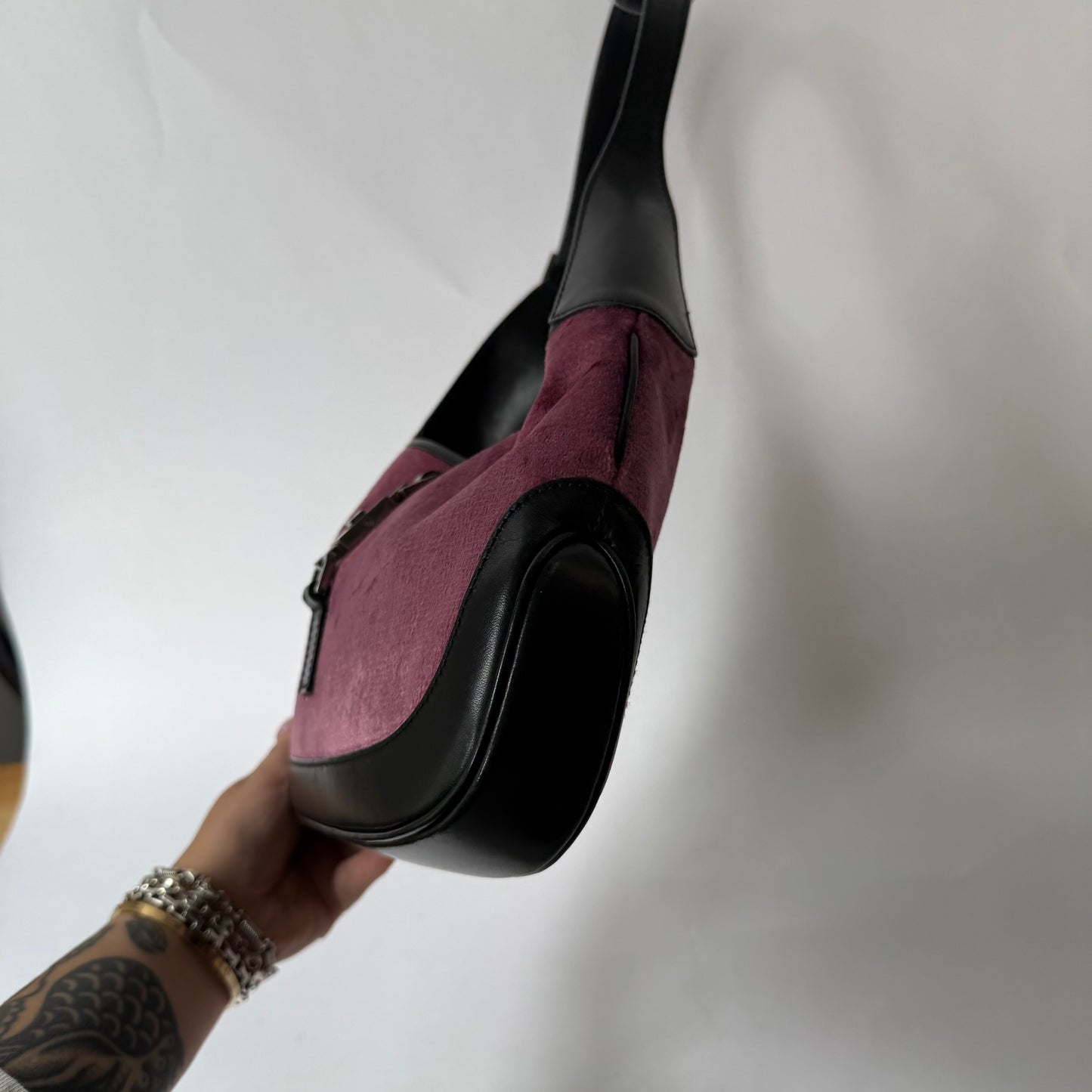 Gucci Pink Velour Small Jackie Shoulder Bag