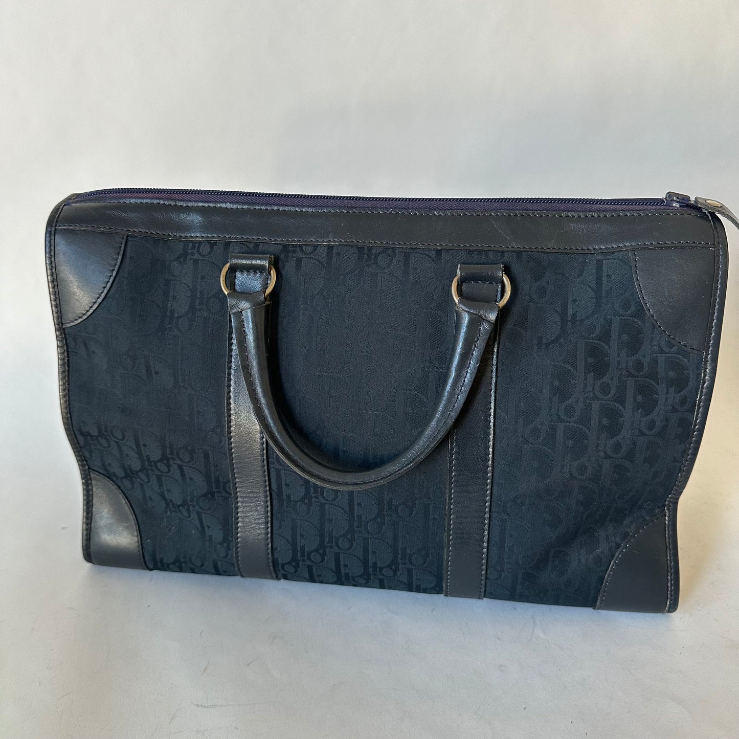 Christian Dior Vintage Trotter Navy Top Handle Bag