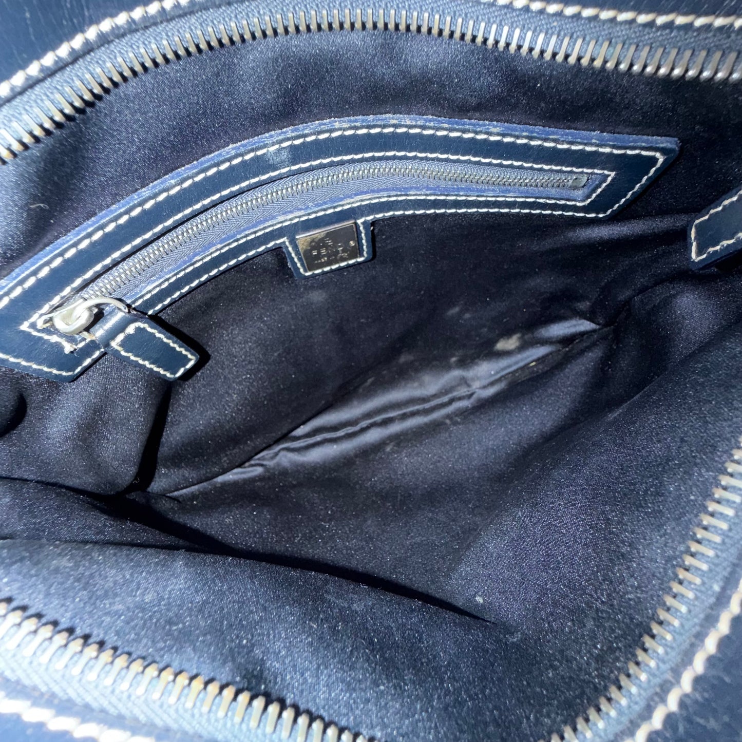 Fendi Navy Zucchino Monogram Canvas Tote Bag
