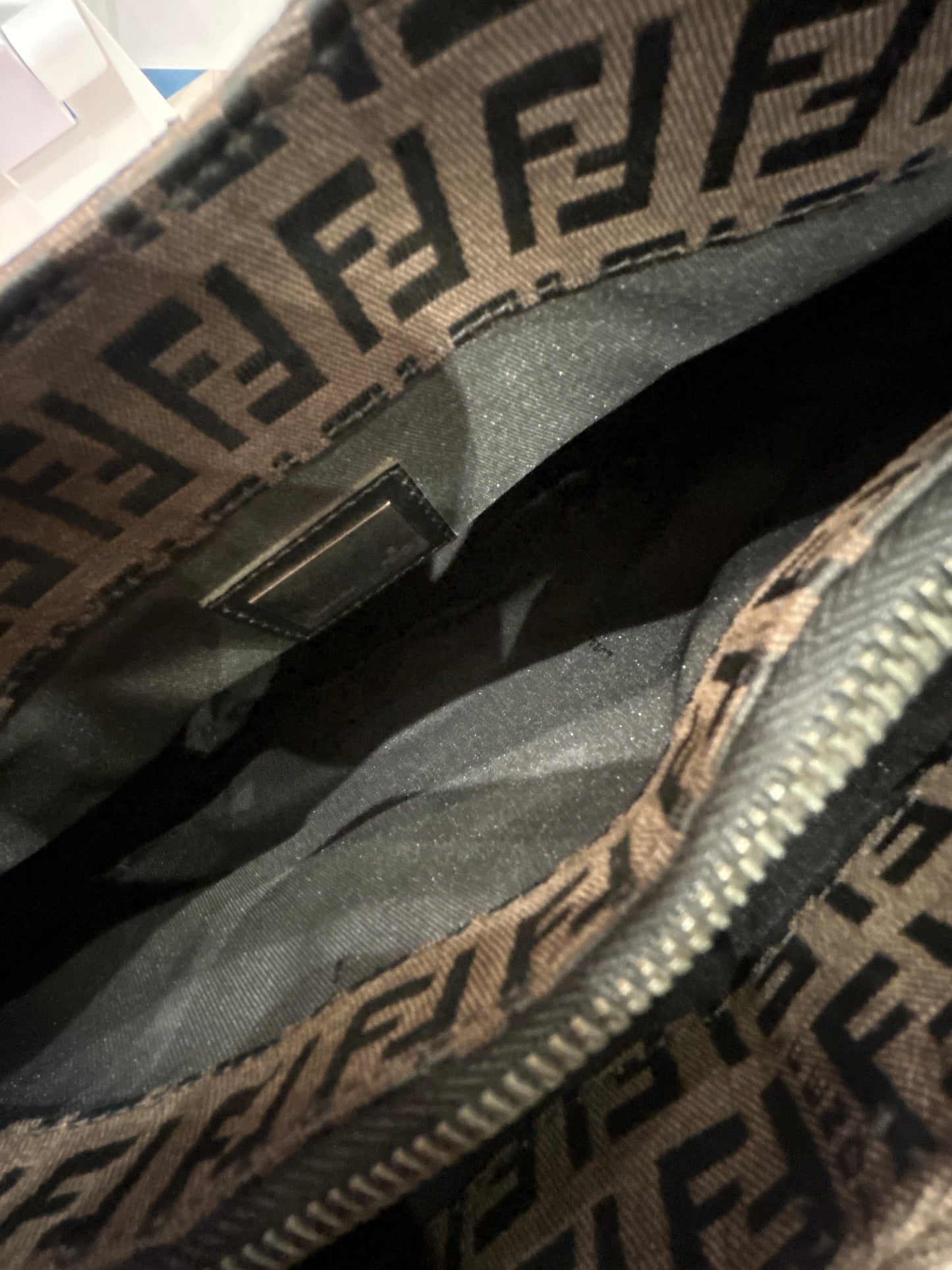 Fendi Brown Zucchino Canvas Shoulder Bag