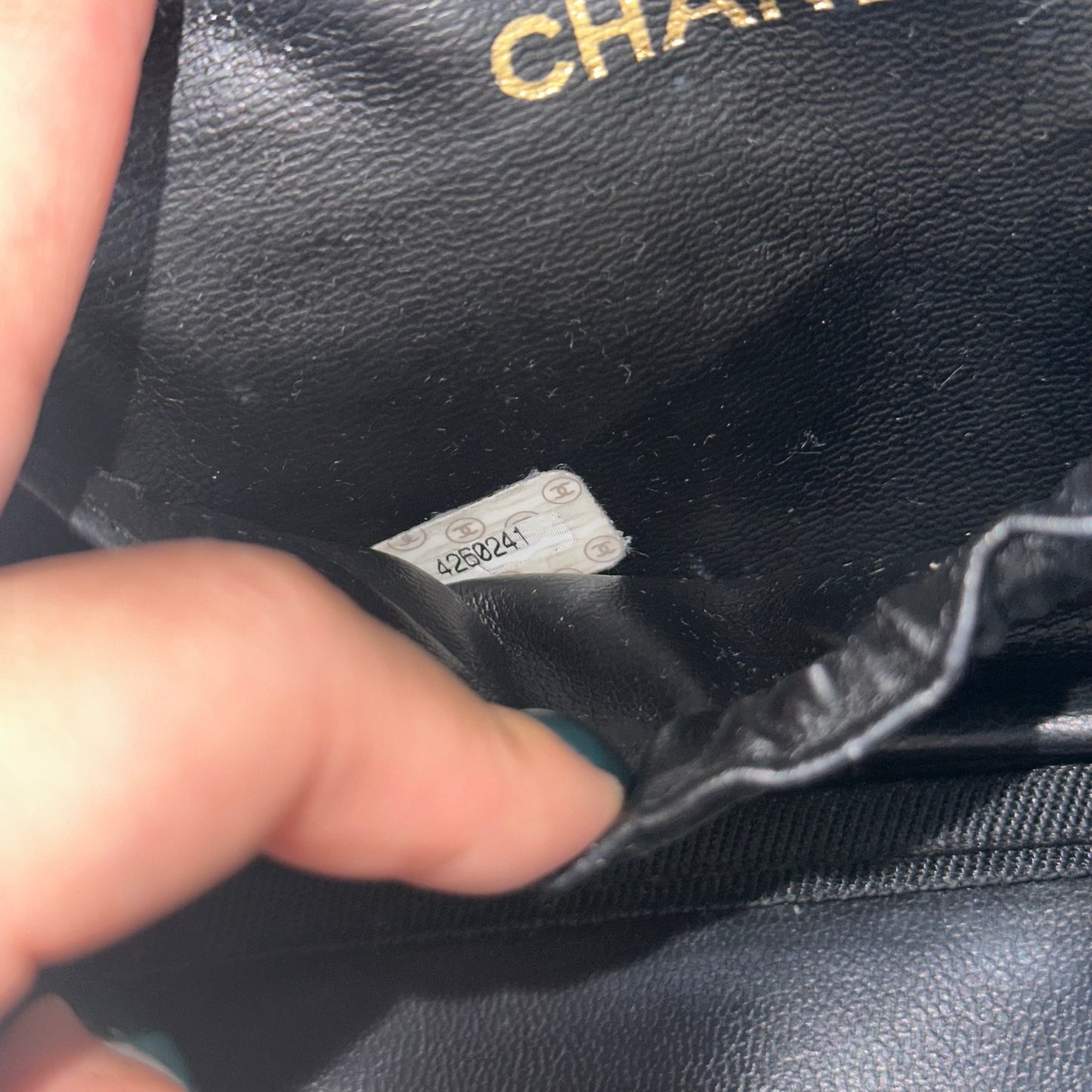 Chanel Black Patent Leather Vanity Bag