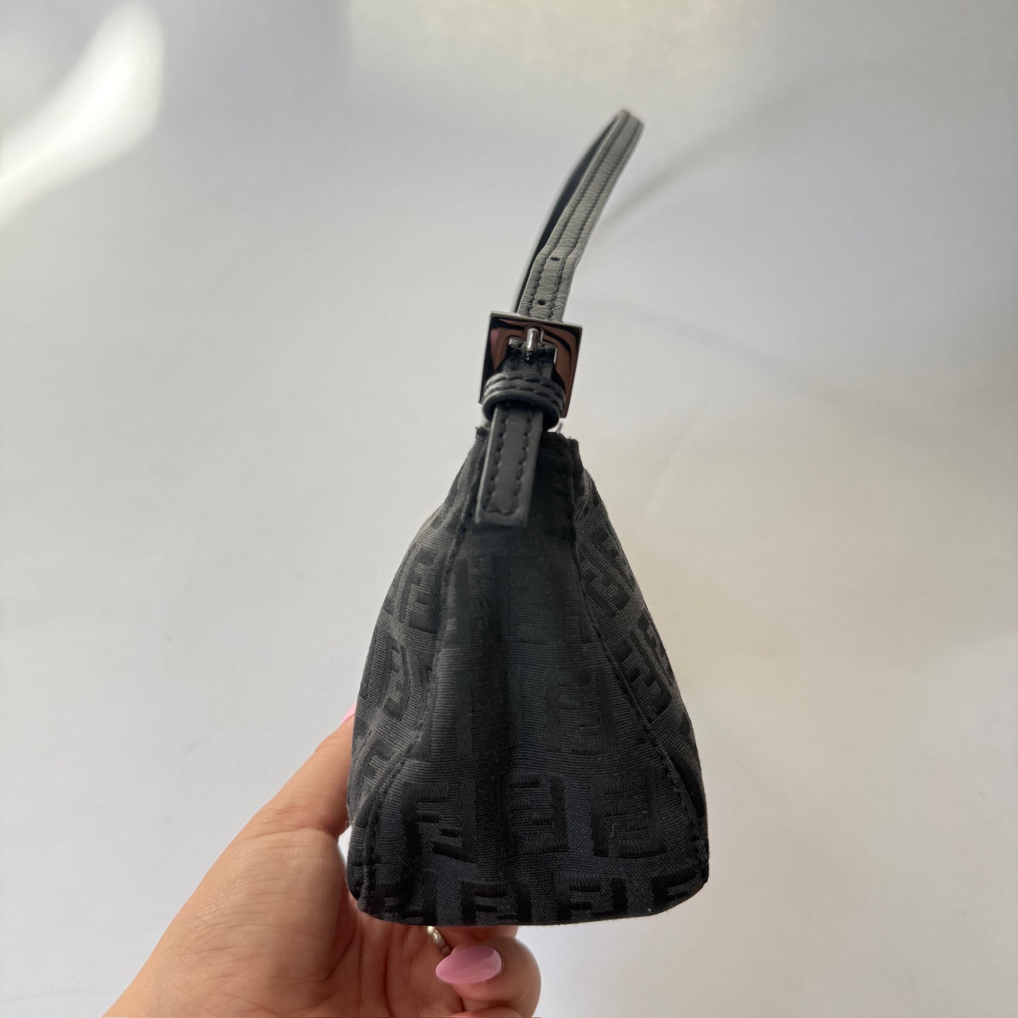 Fendi Black Canvas Zucchino Pochette