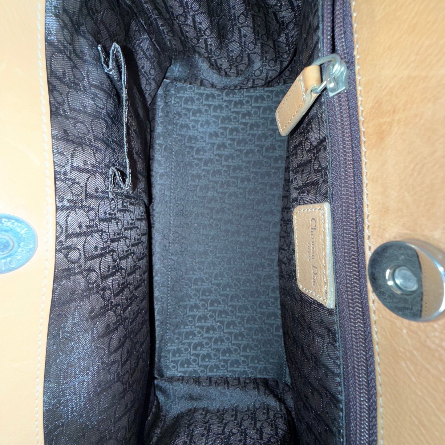 RARE Christian Dior 2005 Brown Lambskin Flight Tote Bag