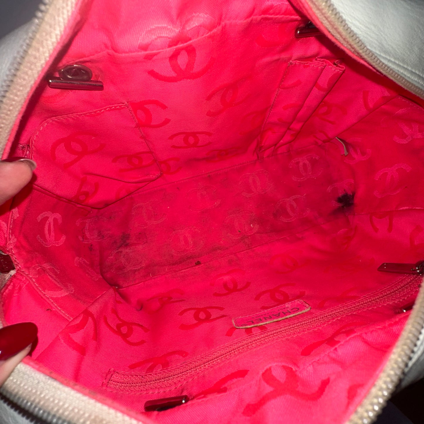 Chanel White Quilted Cambon Bowler Shoulder Bag