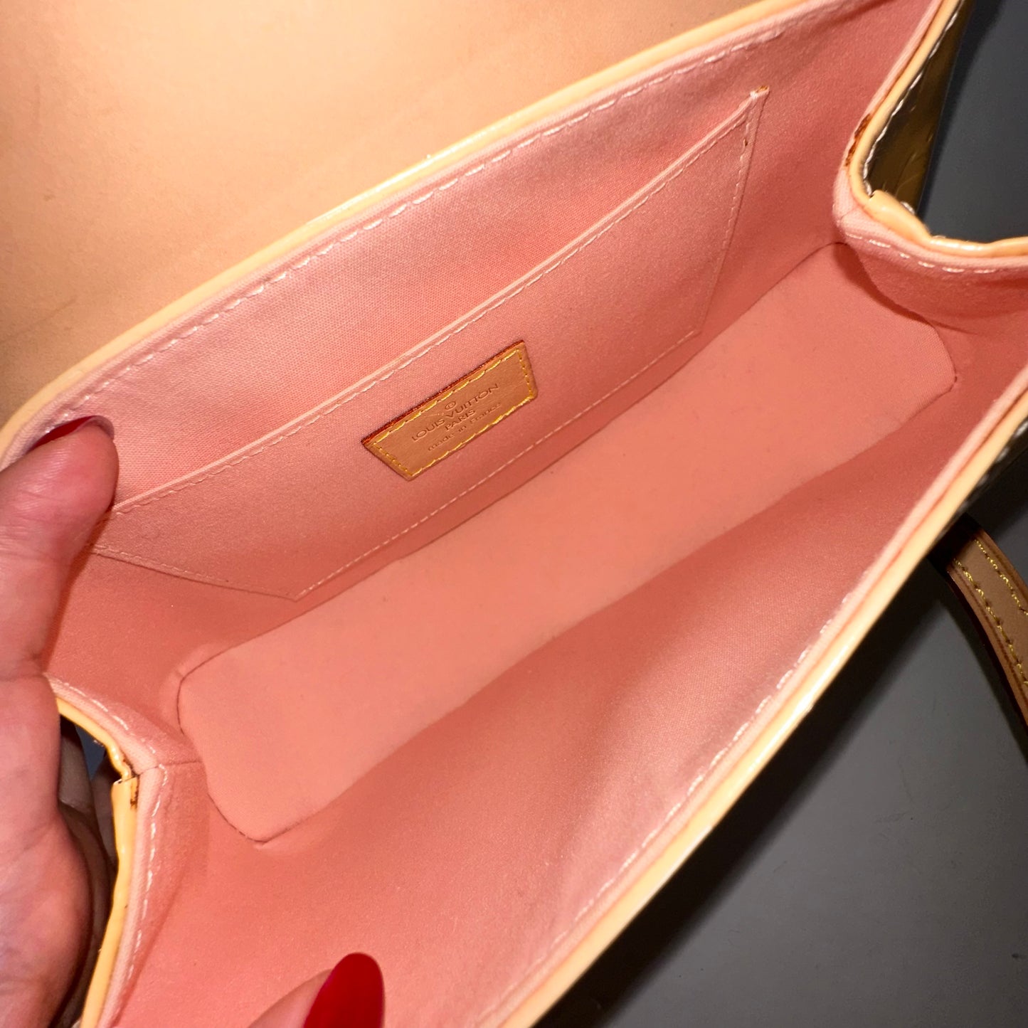 Louis Vuitton Yellow Vernis Biscayne Bay Handbag